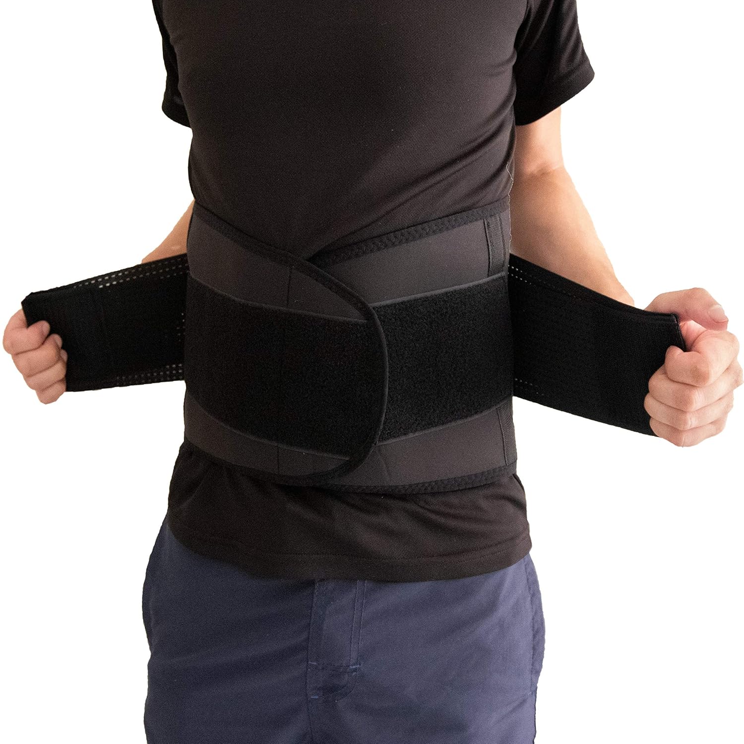 RiptGear Back Brace for Lower Back Pain Relief, Lumbar Support with Stabilizers

