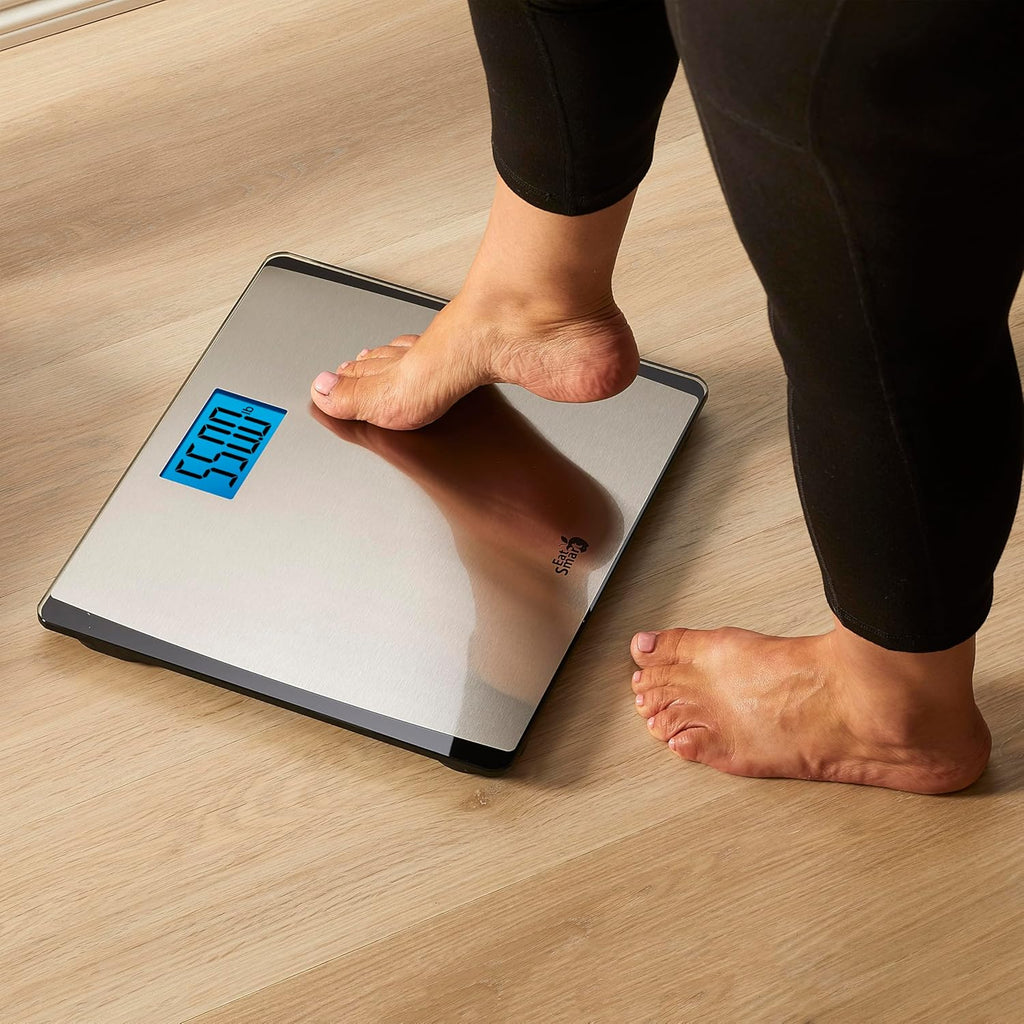Eat Smart Precision Digital Bathroom Scale 550 lb Stainless Steel Extra-Wide Platform

