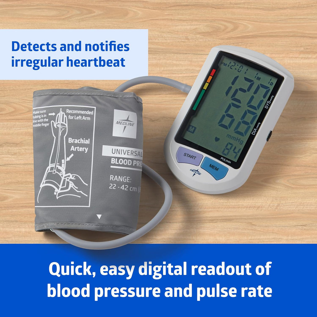 Medline Elite Automatic Blood Pressure Monitor for Upper Arm, Large LCD Display

