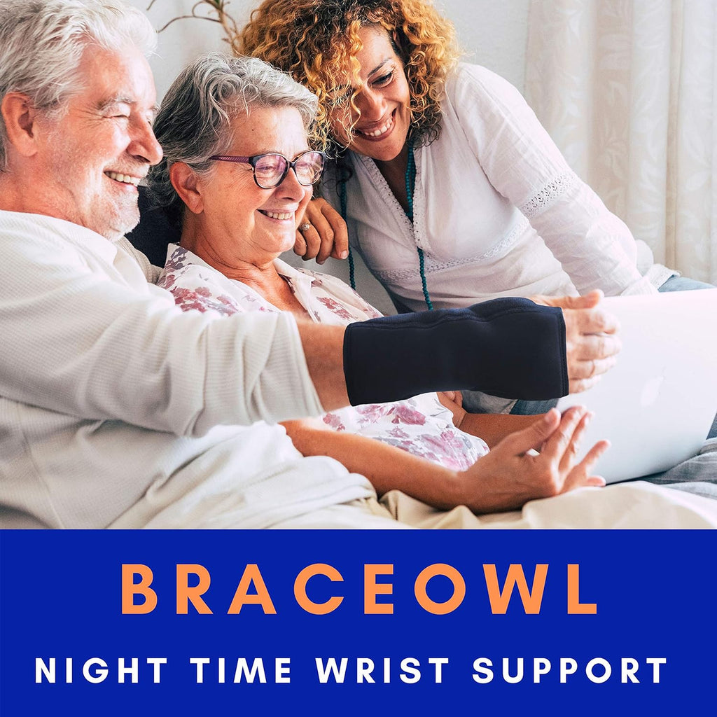 BRACEOWL Adjustable Carpal Tunnel Wrist Brace Night Splint for Pain Relief

