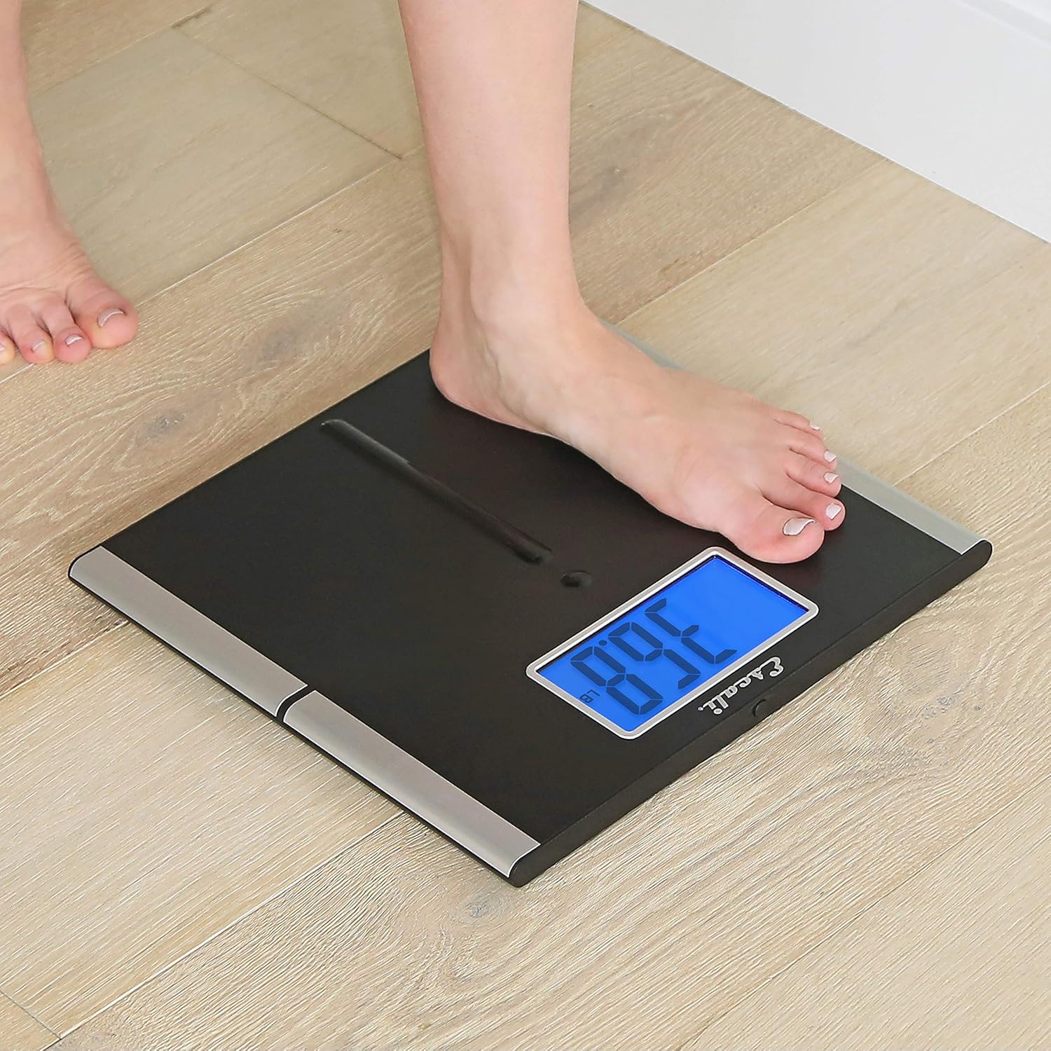 Escali Ultra Slim Digital Bathroom Scale with Extra Large Readout, 440 lb limit

