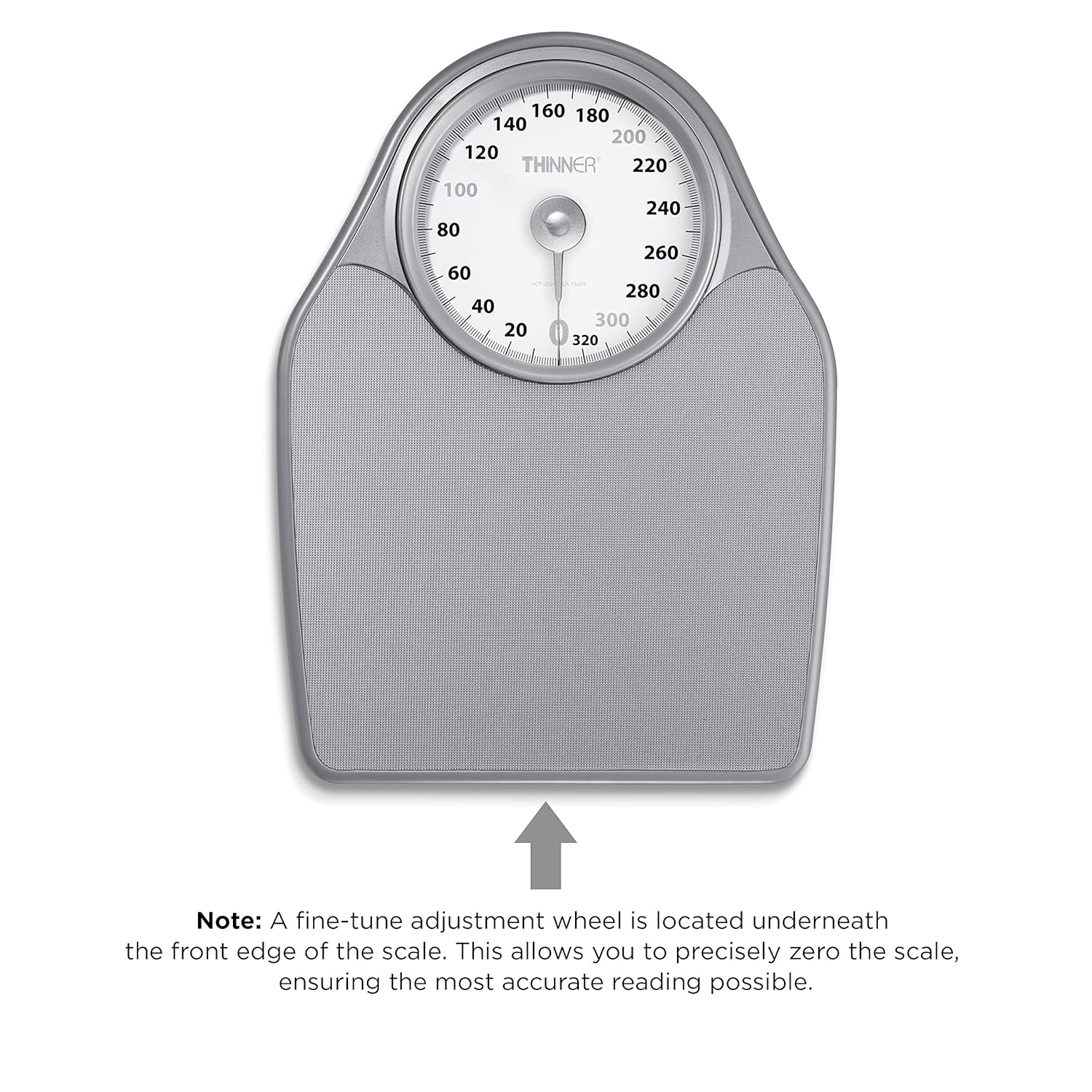 Conair Thinner Extra-Large Analog Dial Bathroom Scale for Body Weight, 330 lb

