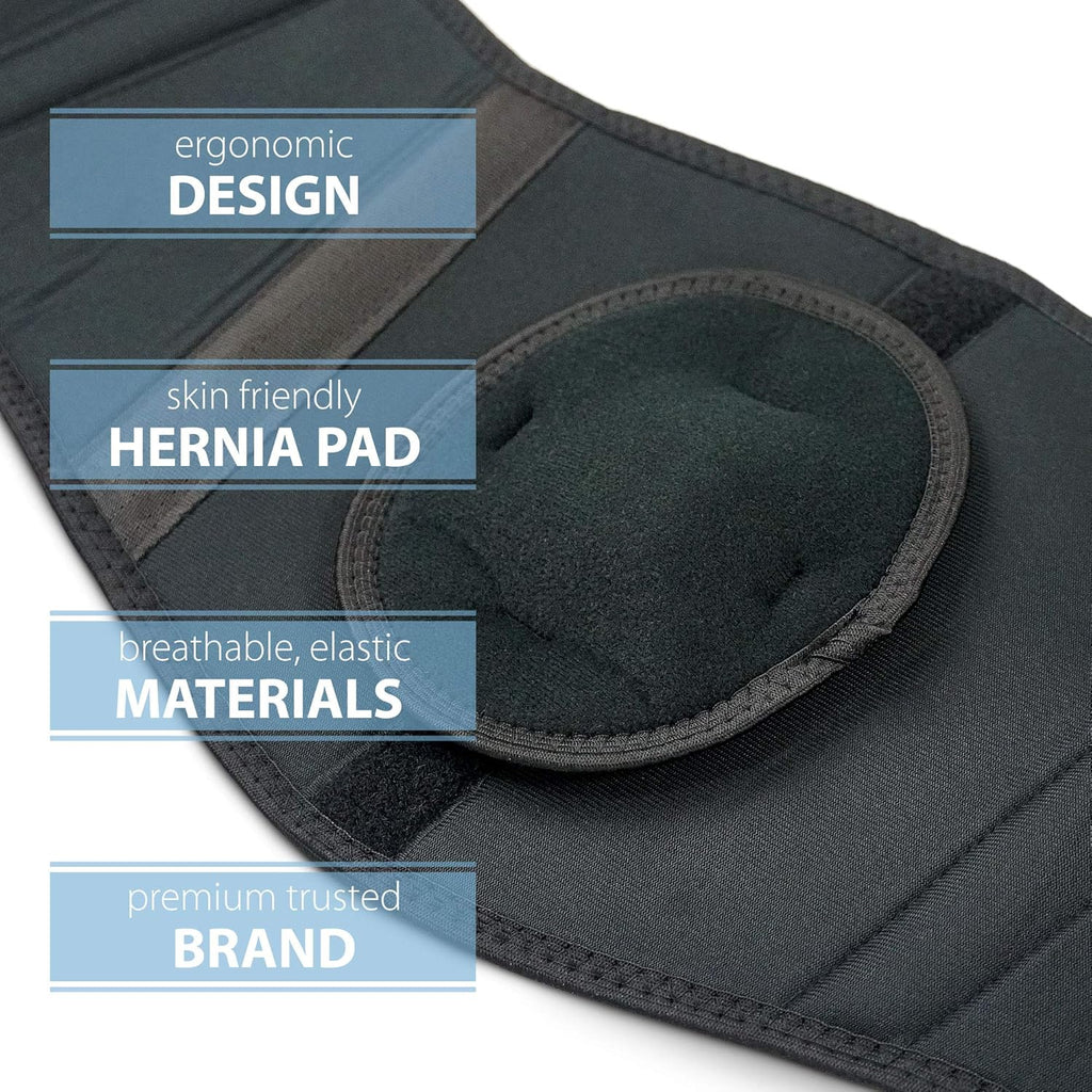 ORTONYX Ergonomic Hernia Belt with Removable Compression Pad for Umbilical Support

