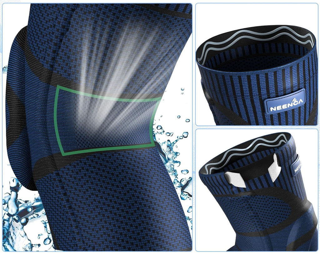 NEENCA Patella Gel Knee Brace with Side Stabilizers, Compression Support Sleeve

