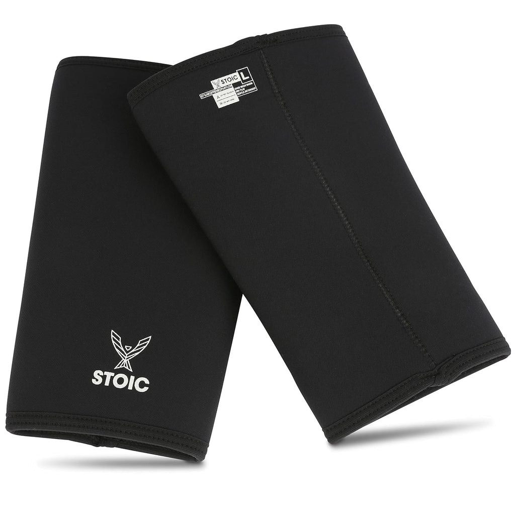 Stoic 7mm Neoprene Knee Sleeves for Weightlifting, Powerlifting, Compression Support (2-Pack)

