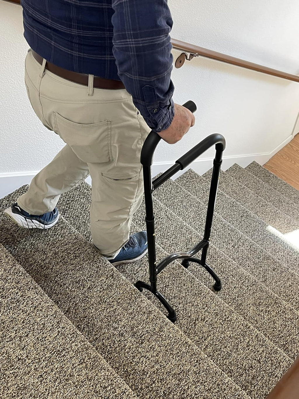 Rock Steady Stair Assist Cane, Lightweight Stair Climbing Aid with Non-Slip Grip

