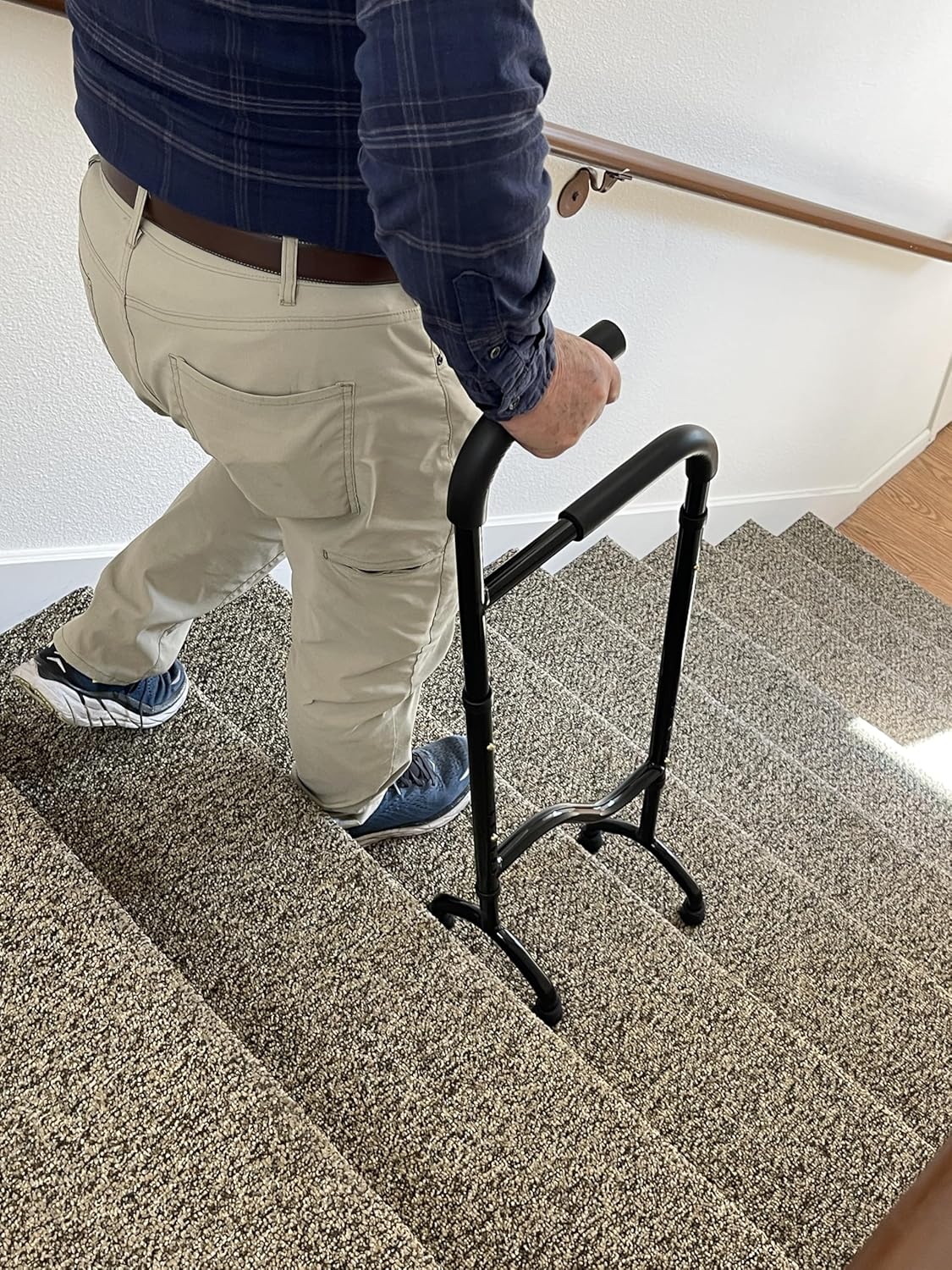 Rock Steady Stair Assist Cane, Lightweight Stair Climbing Aid with Non-Slip Grip

