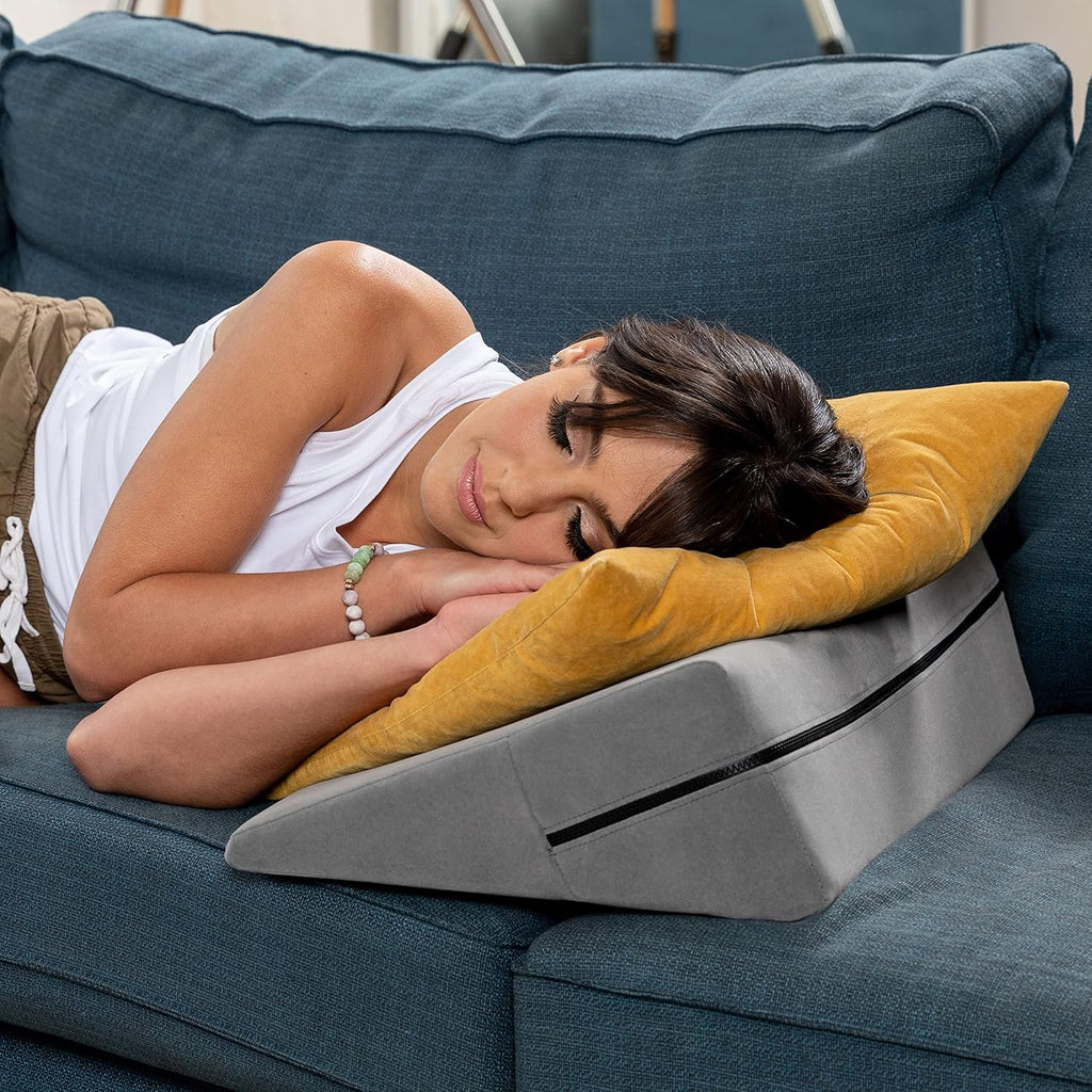 Avana Micro-Velvet Slant Bed Wedge for Back and Knee Support

