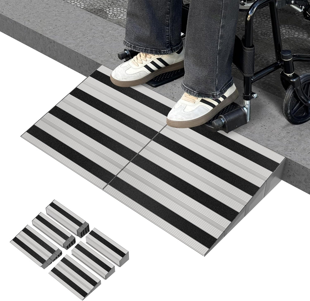 Nuvium Modular Aluminum Threshold Ramp for Doorways, Curb and Step Access, 1100 lb

