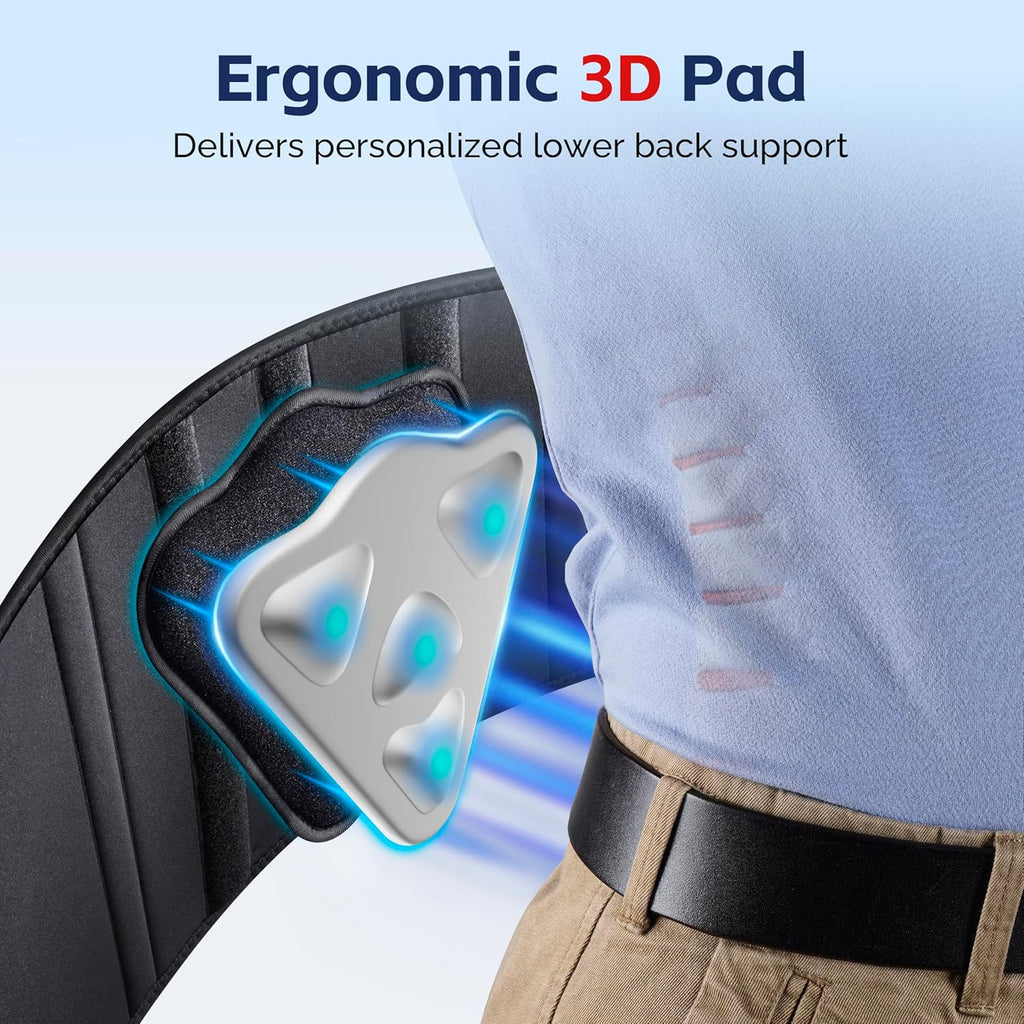 FEATOL Back Brace for Men Lumbar Support Belt Adjustable Straps, Removable Lumbar Insert

