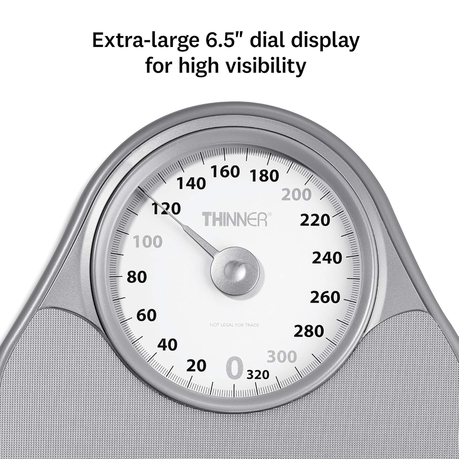 Conair Thinner Extra-Large Analog Dial Bathroom Scale for Body Weight, 330 lb

