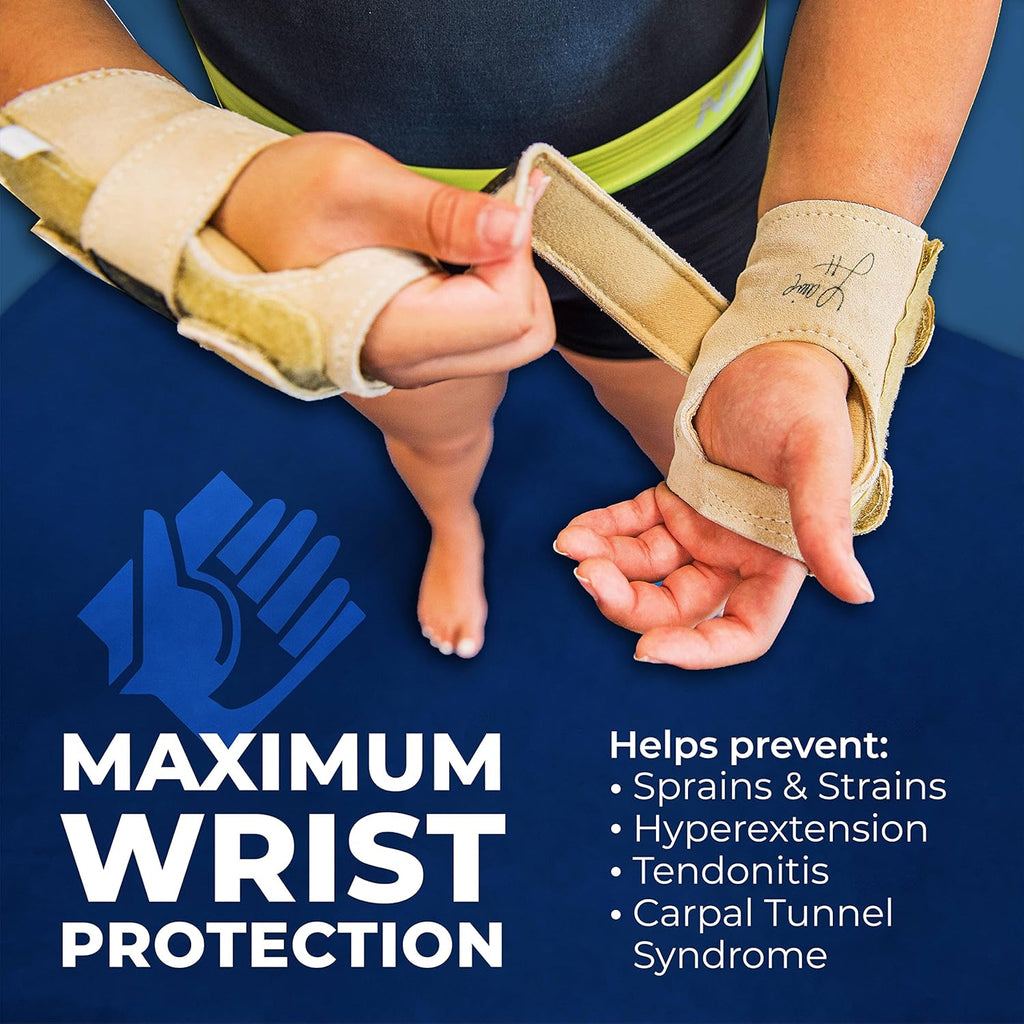 Tiger Paw Gymnastics Wrist Supports, Adjustable Wrist Brace Guards for Hand Protection

