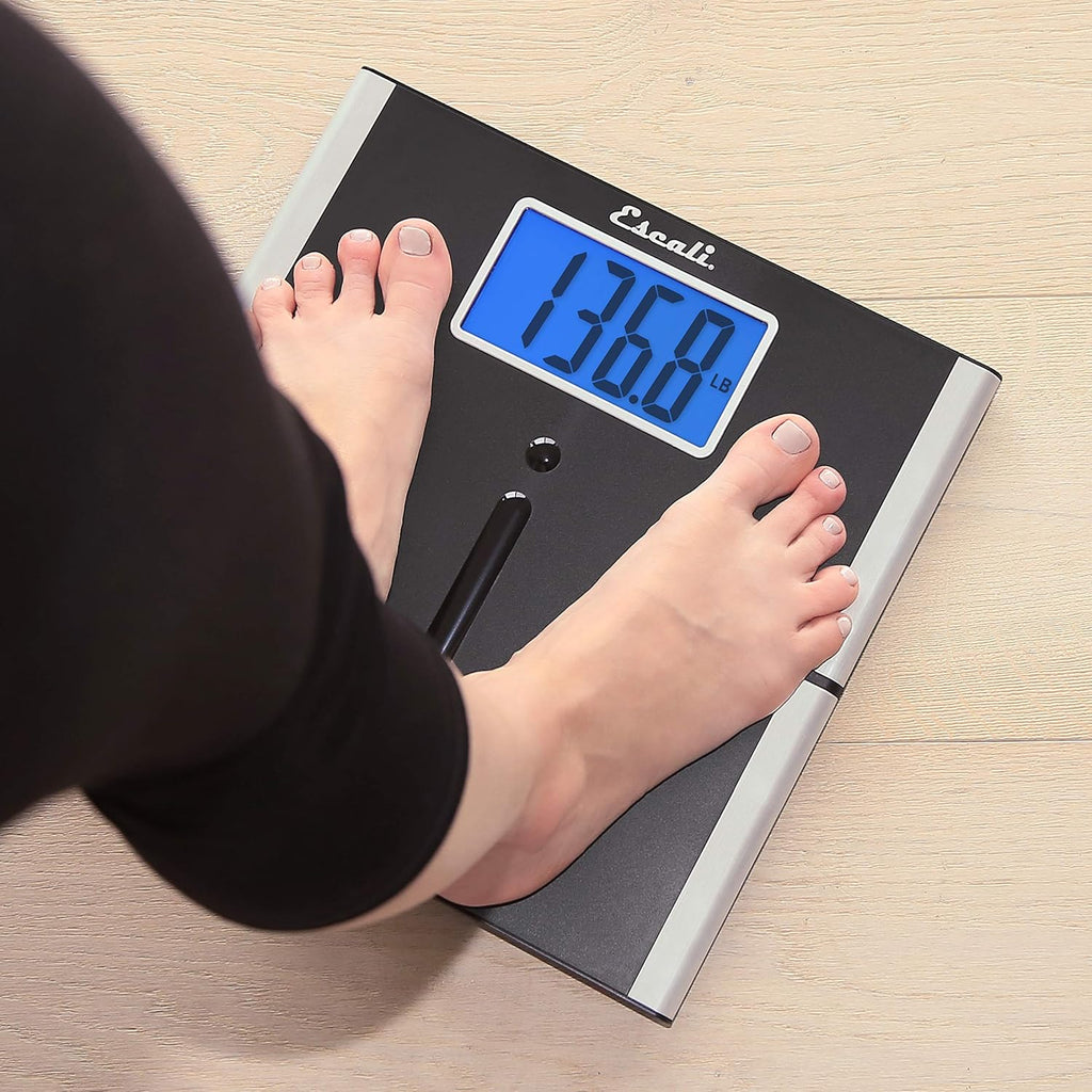 Escali Ultra Slim Digital Bathroom Scale with Extra Large Readout, 440 lb limit

