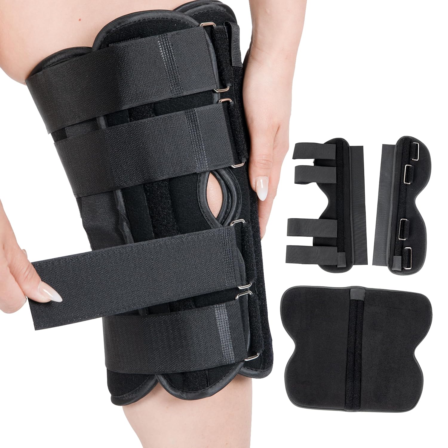 Alpha Medical Three-Panel Adjustable Orthopedic Knee Immobilizer, Knee Brace

