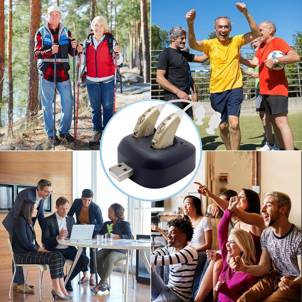 NewEar Rechargeable BTE Digital Hearing Amplifier with USB Dock, Behind-the-Ear

