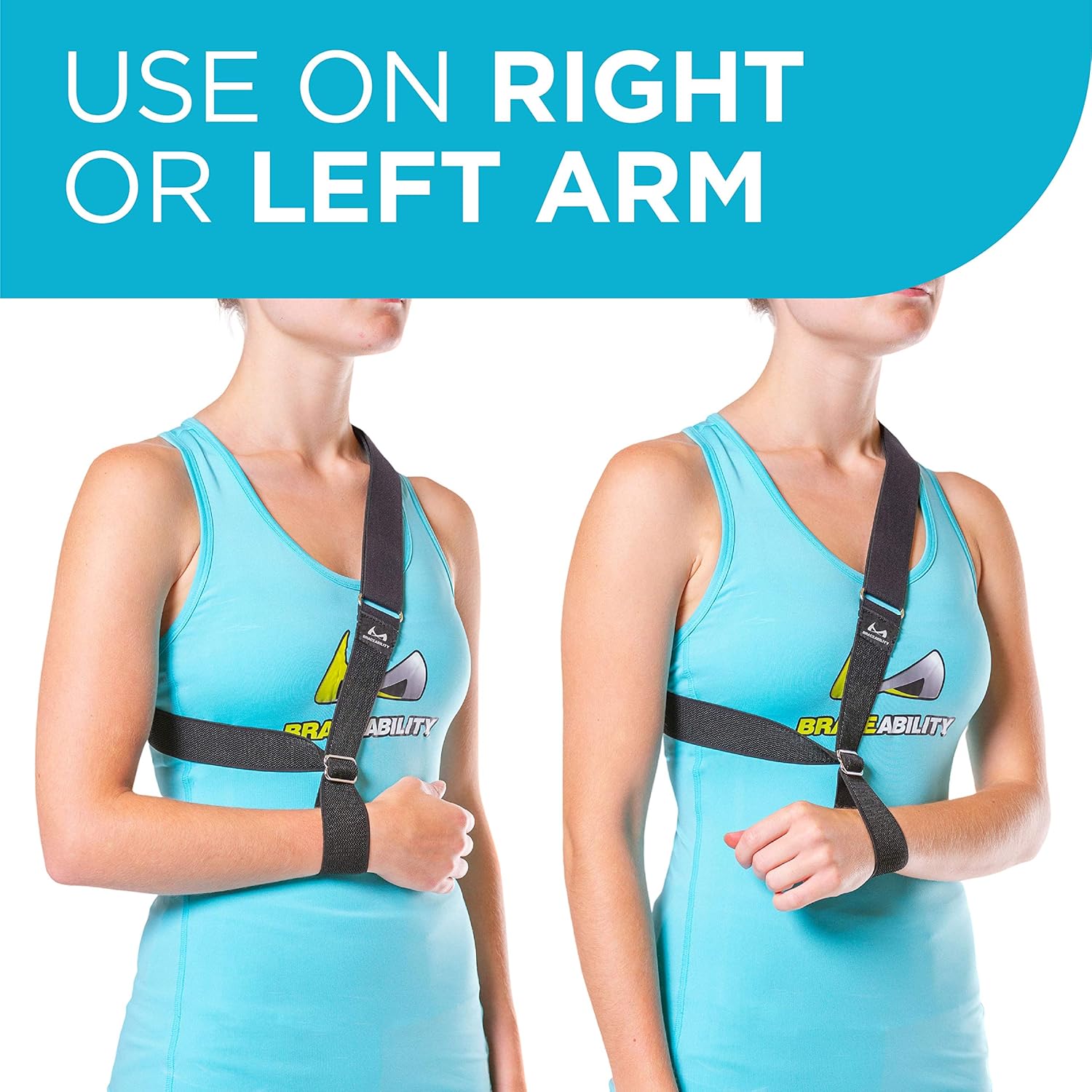BraceAbility Waterproof Shoulder Sling with Arm Support for Clavicle and Rotator Injuries

