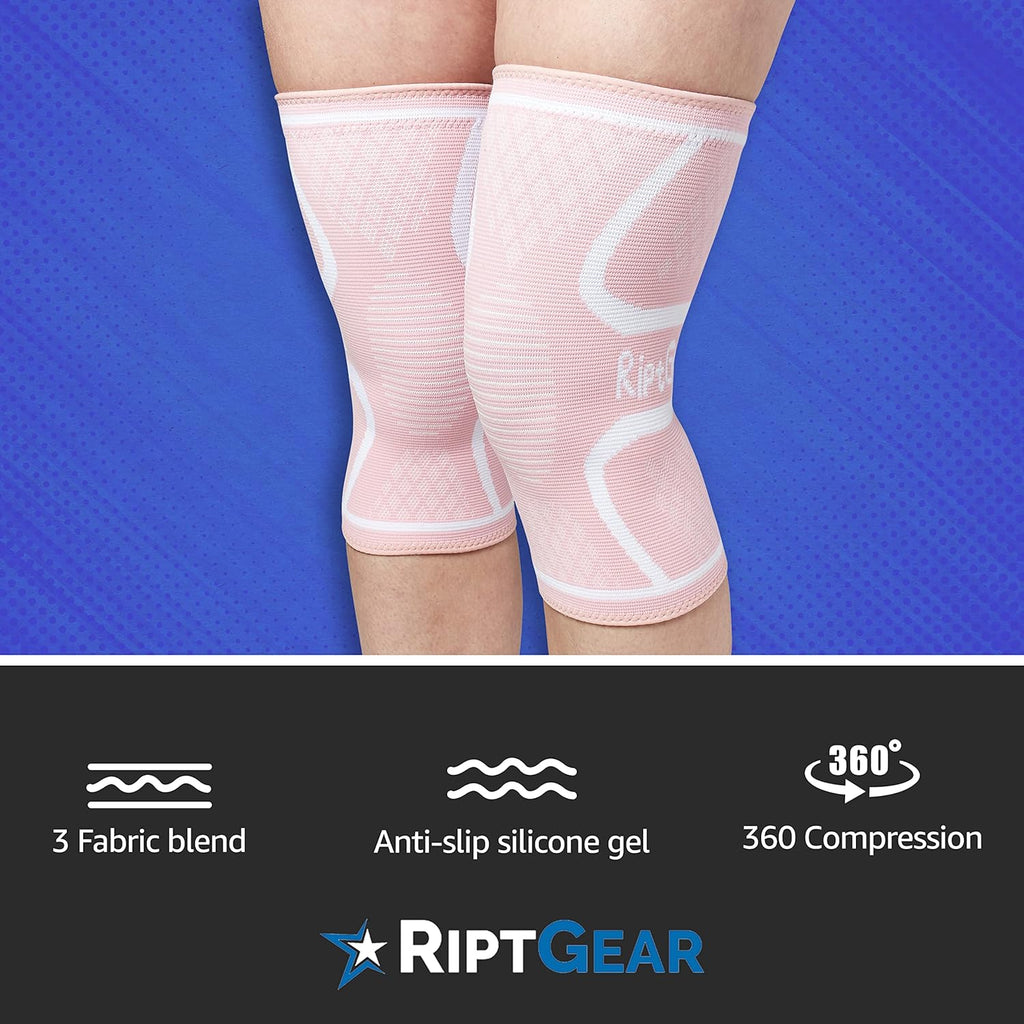 RiptGear Women’s Knee Compression Sleeve Knee Brace for Support and Comfort

