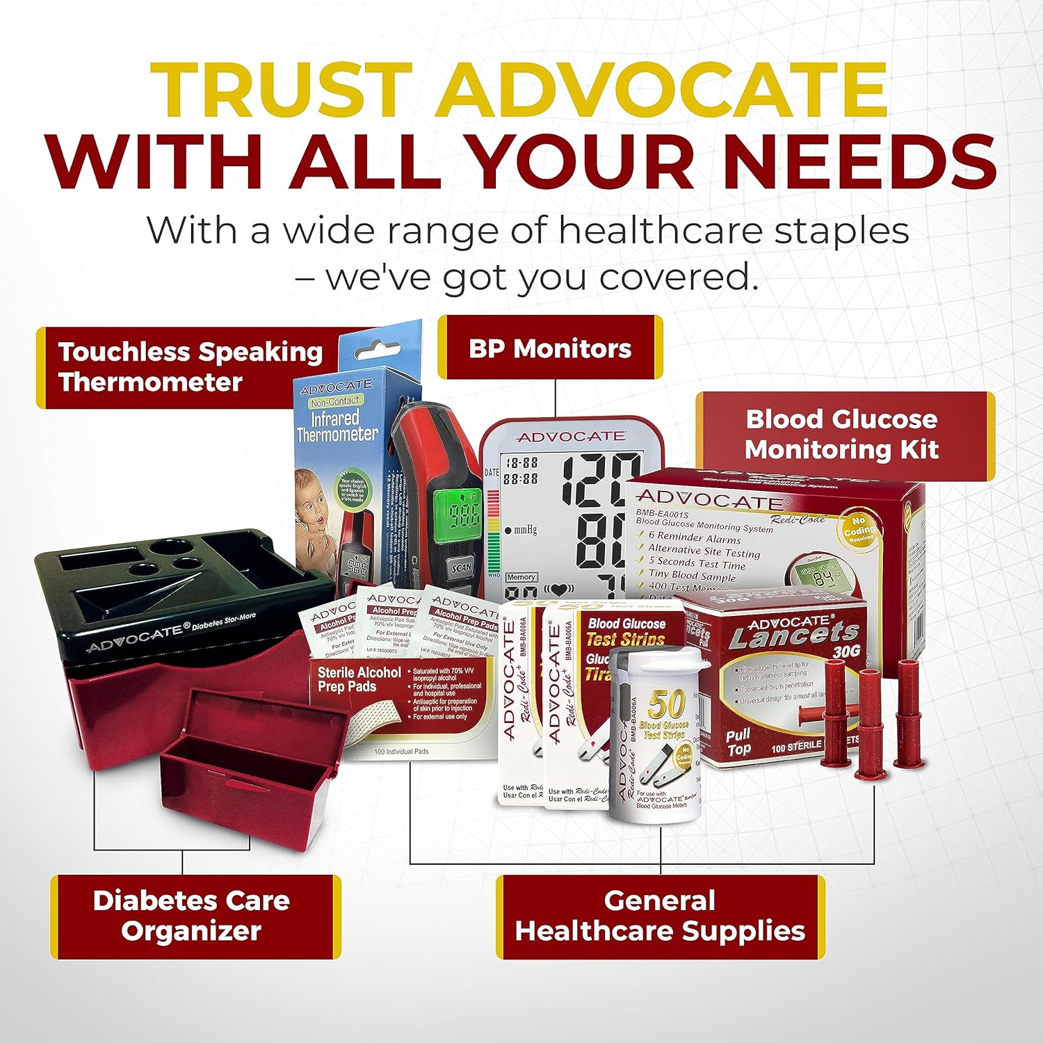 Advocate Automatic Upper Arm Blood Pressure Monitor, Digital BP Cuff Machine, 2 Users

