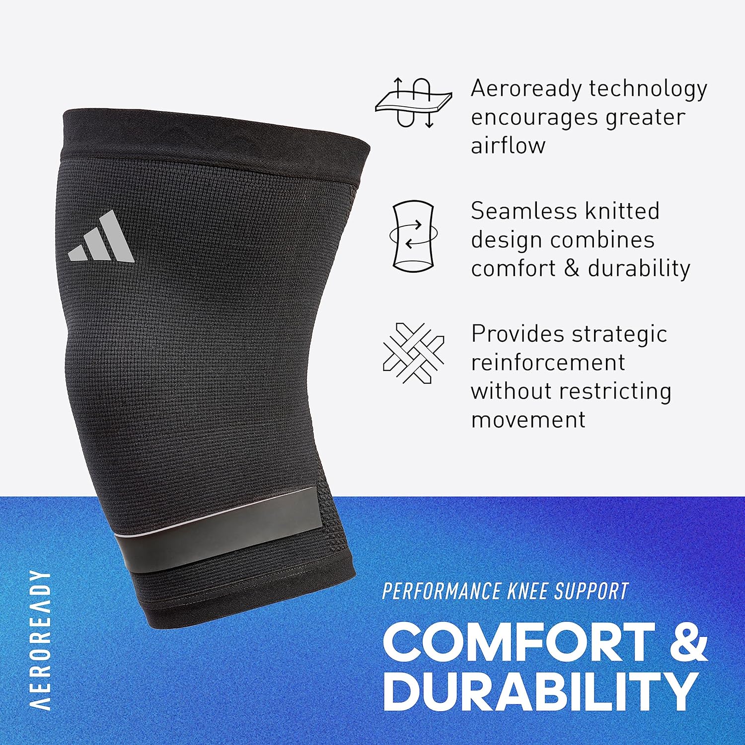 Aeroready Compression Sleeve with Silicone Grip, Breathable Seamless Design

