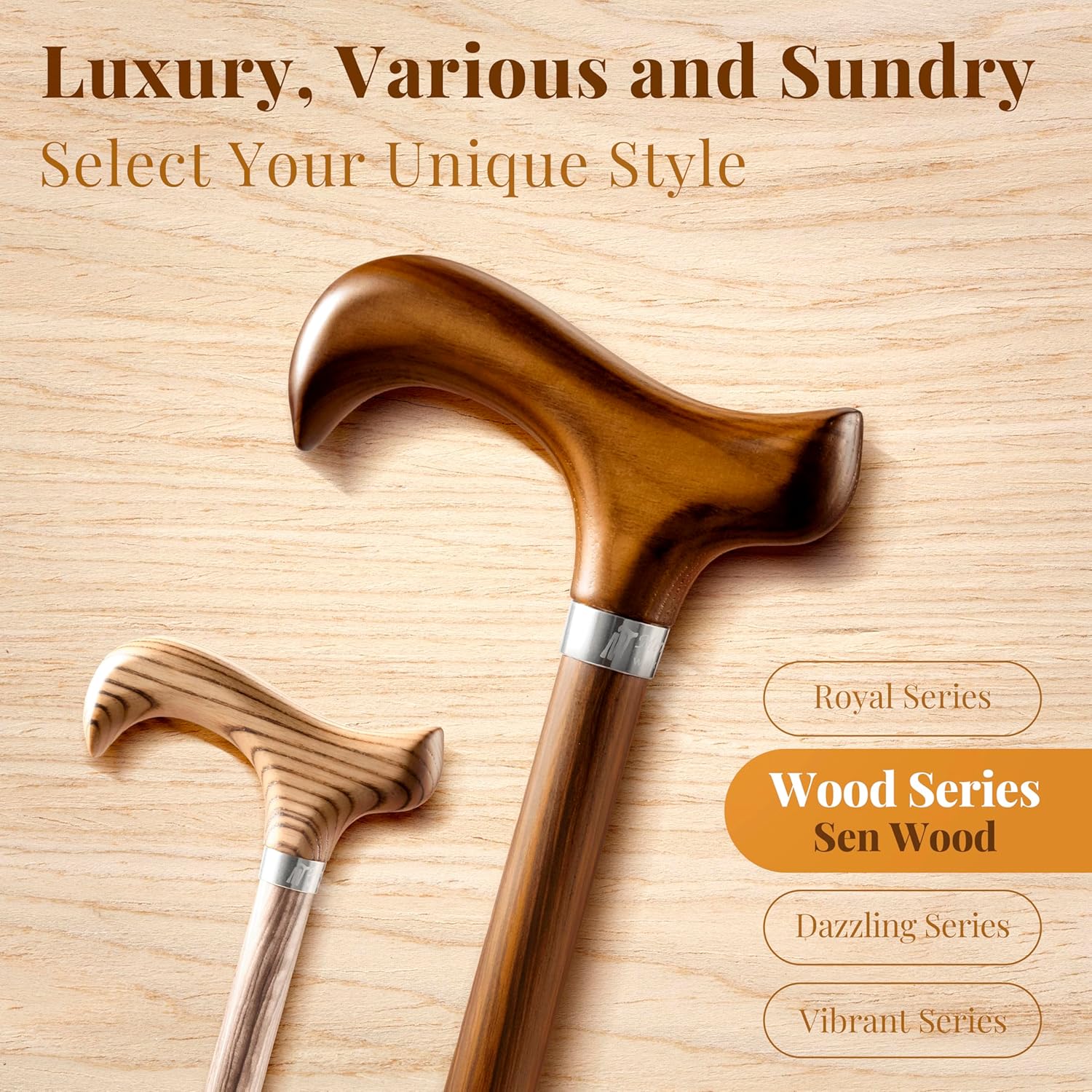 Merry Sticks Lightweight Foldable Walking Cane, Adjustable 4-Section, Wrist Strap

