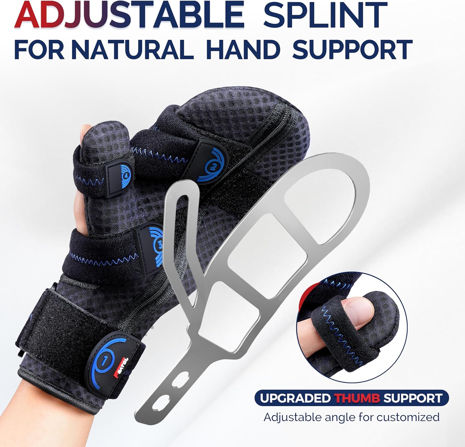 FEATOL Resting Hand Splint with Thumb Support, Adjustable Night Wrist Brace

