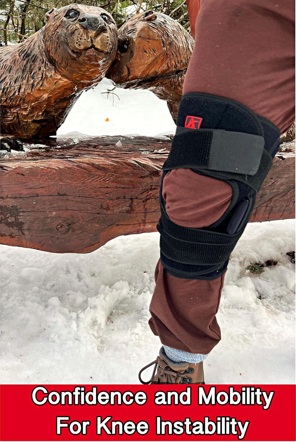 Hinged Knee Brace with Strap and Patella Stabilizers for Injury Recovery


