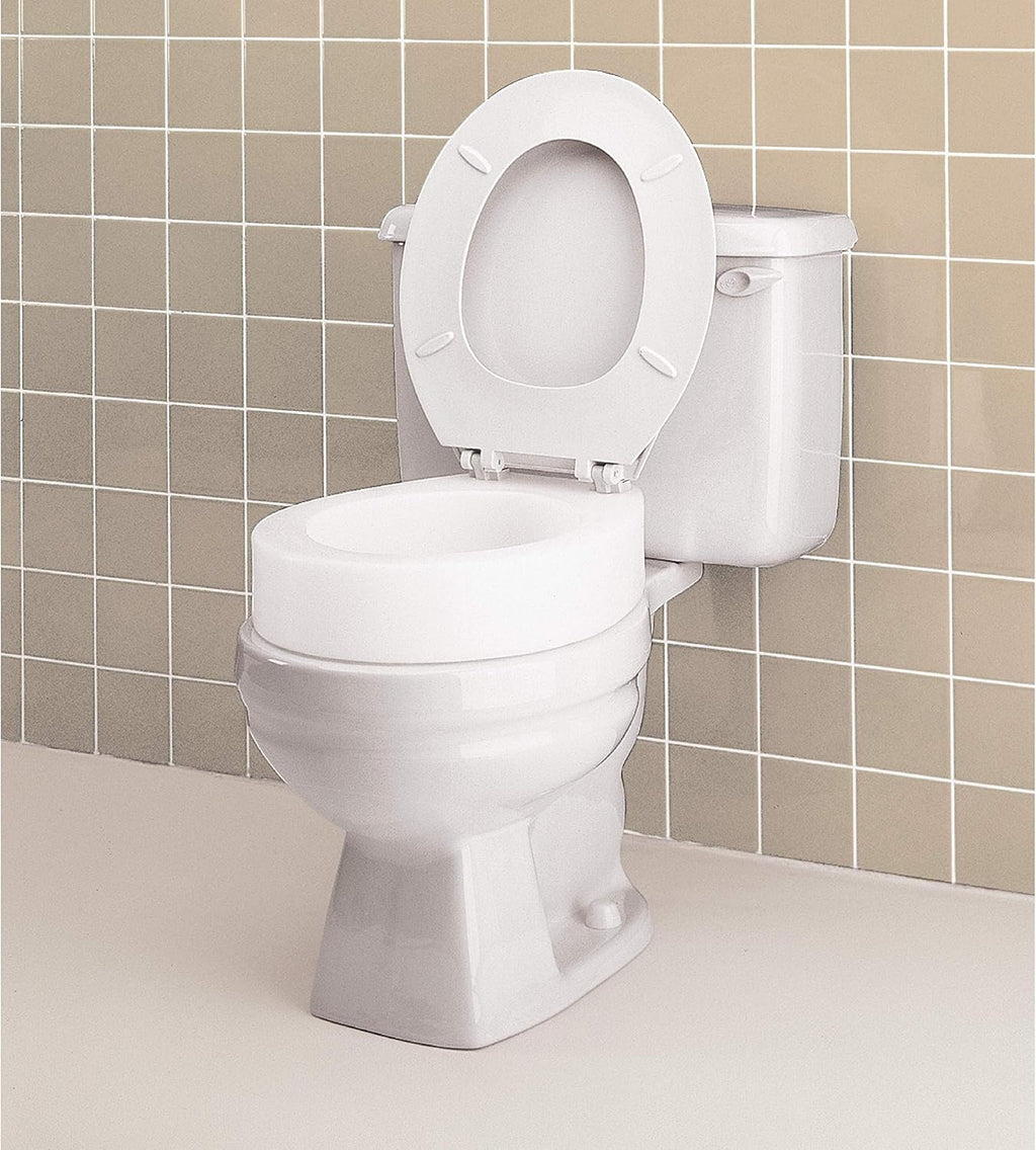 Carex Toilet Seat Riser, Raised Toilet Seat Elevator, Adds 3.5 in Height

