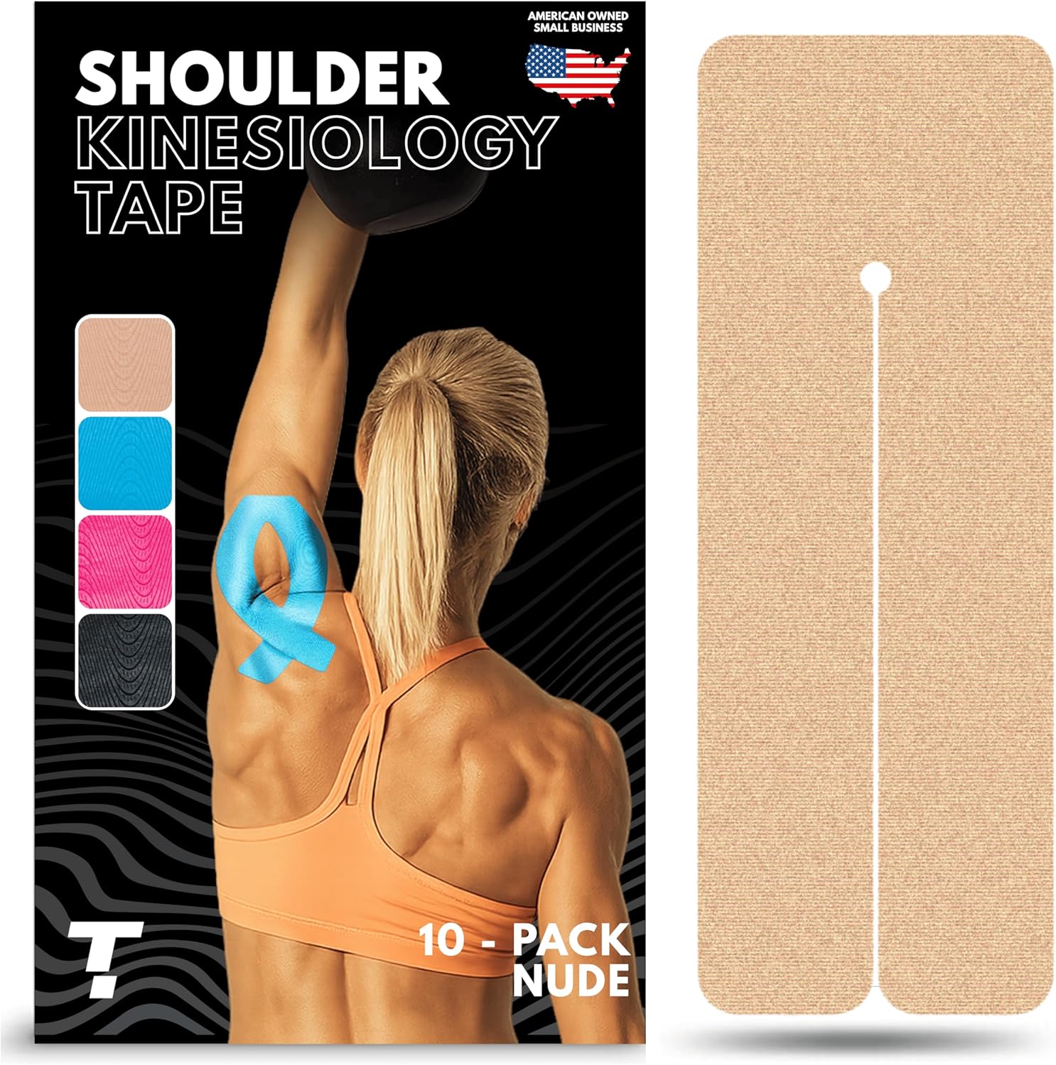 Kinesiology Tape for Shoulder Support, Waterproof Precut Sports Tape

