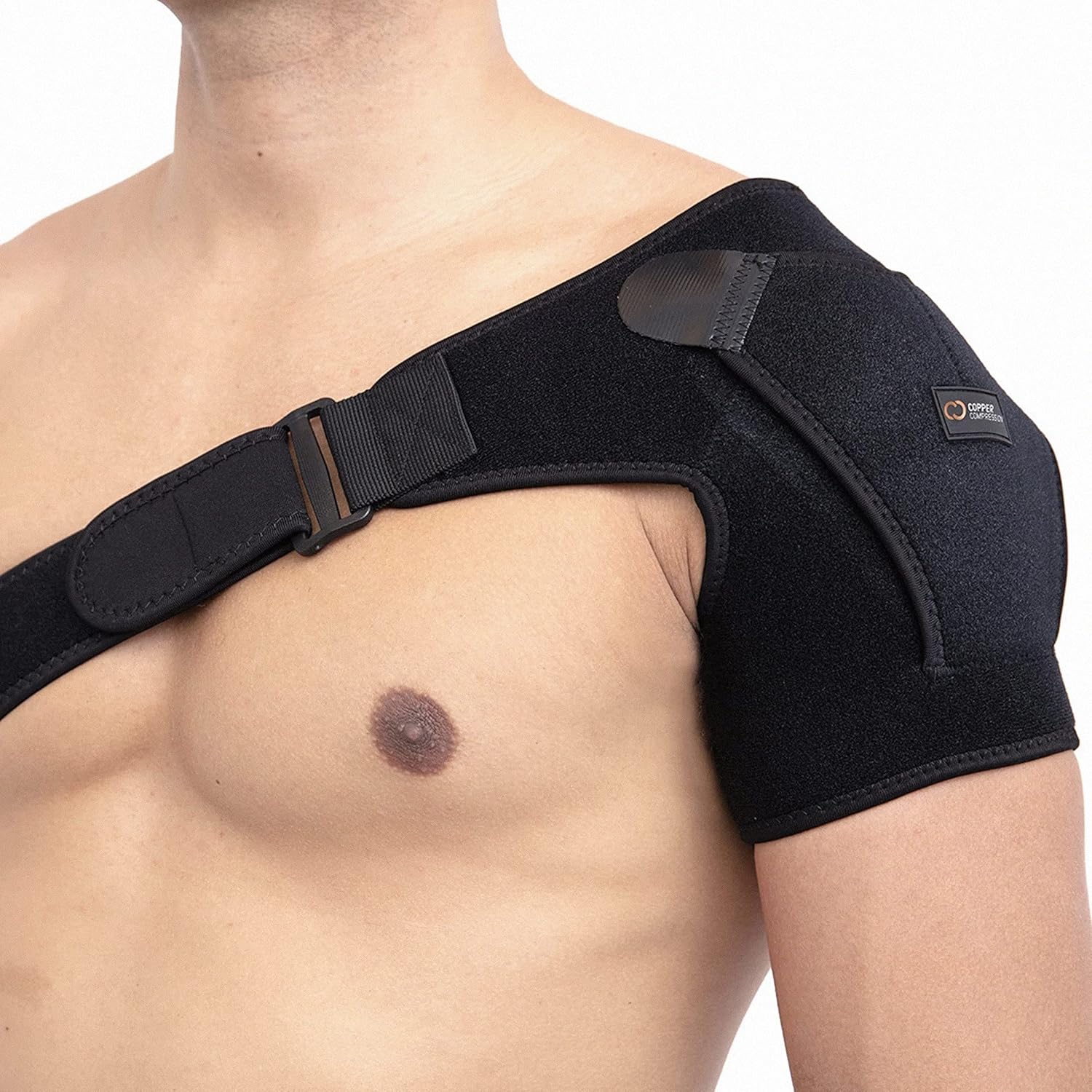 Copper Compression Shoulder Brace Immobilizer for Rotator Cuff Injuries, Adjustable

