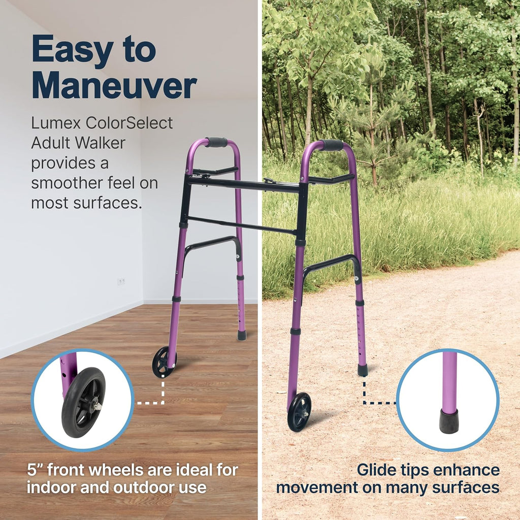 Lumex ColorSelect Rollator Walker for Seniors, Folding Adult Walker with Wheels

