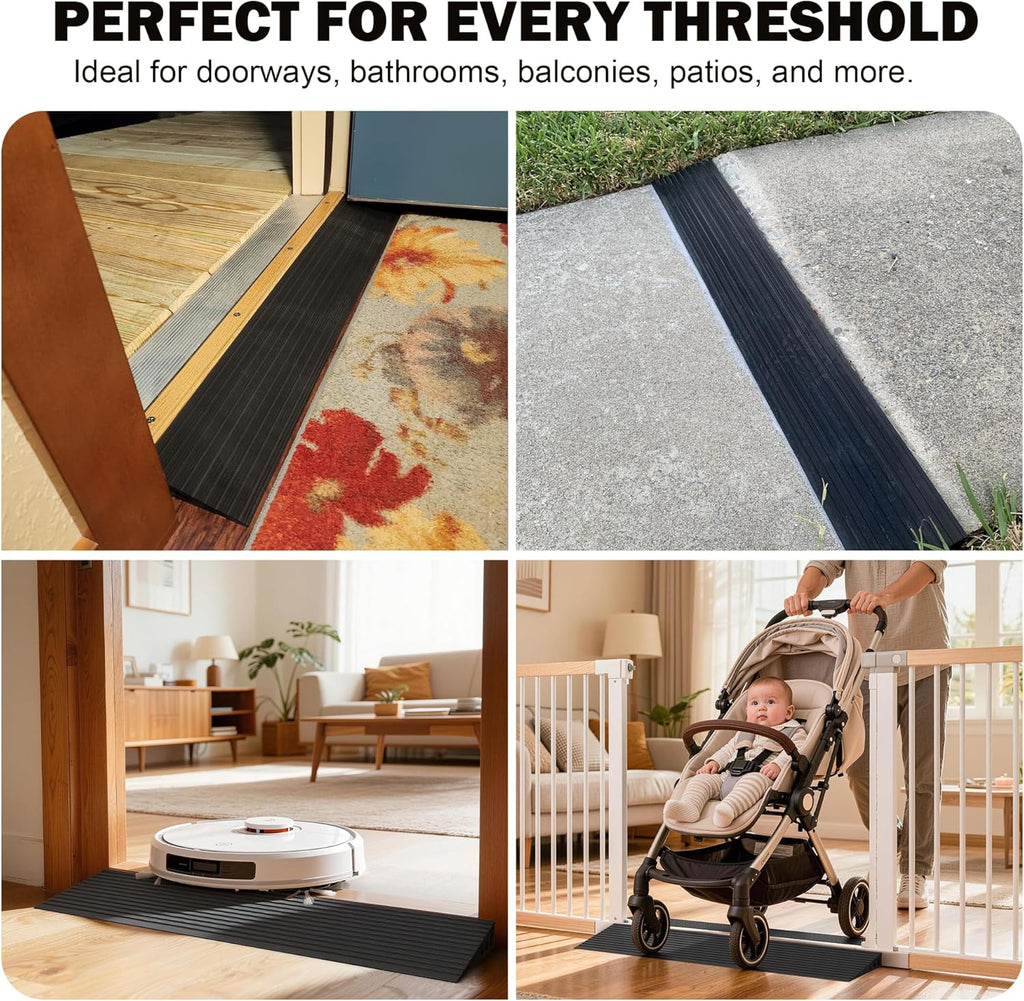NUVIUM Rubber Threshold Ramp for Doorways, 35.5 in Wide, 2000 lb Capacity

