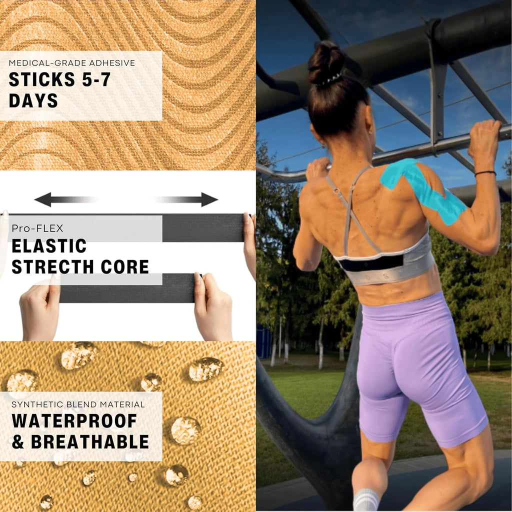 Kinesiology Tape for Shoulder Support, Waterproof Precut Sports Tape

