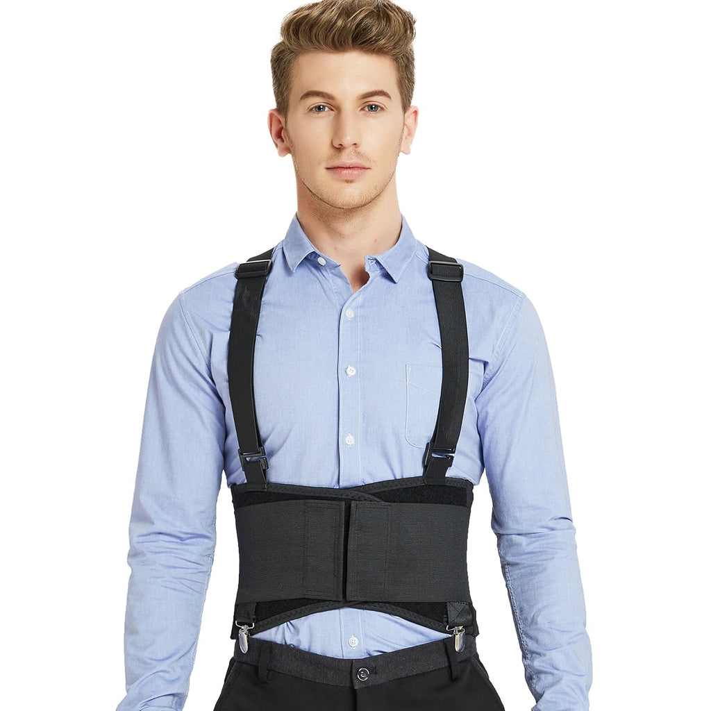 NeoTech Care Back Brace with Removable Pants Clips and Detachable Suspenders


