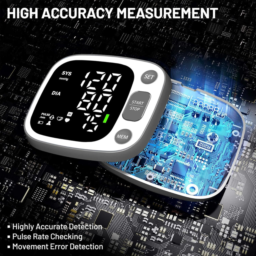 Oklar Rechargeable Wrist Blood Pressure Monitor Digital BP Machine with Voice

