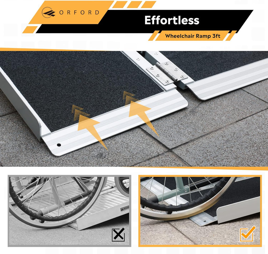 ORFORD Portable Wheelchair Ramp Non-Slip Threshold Access for Doorways

