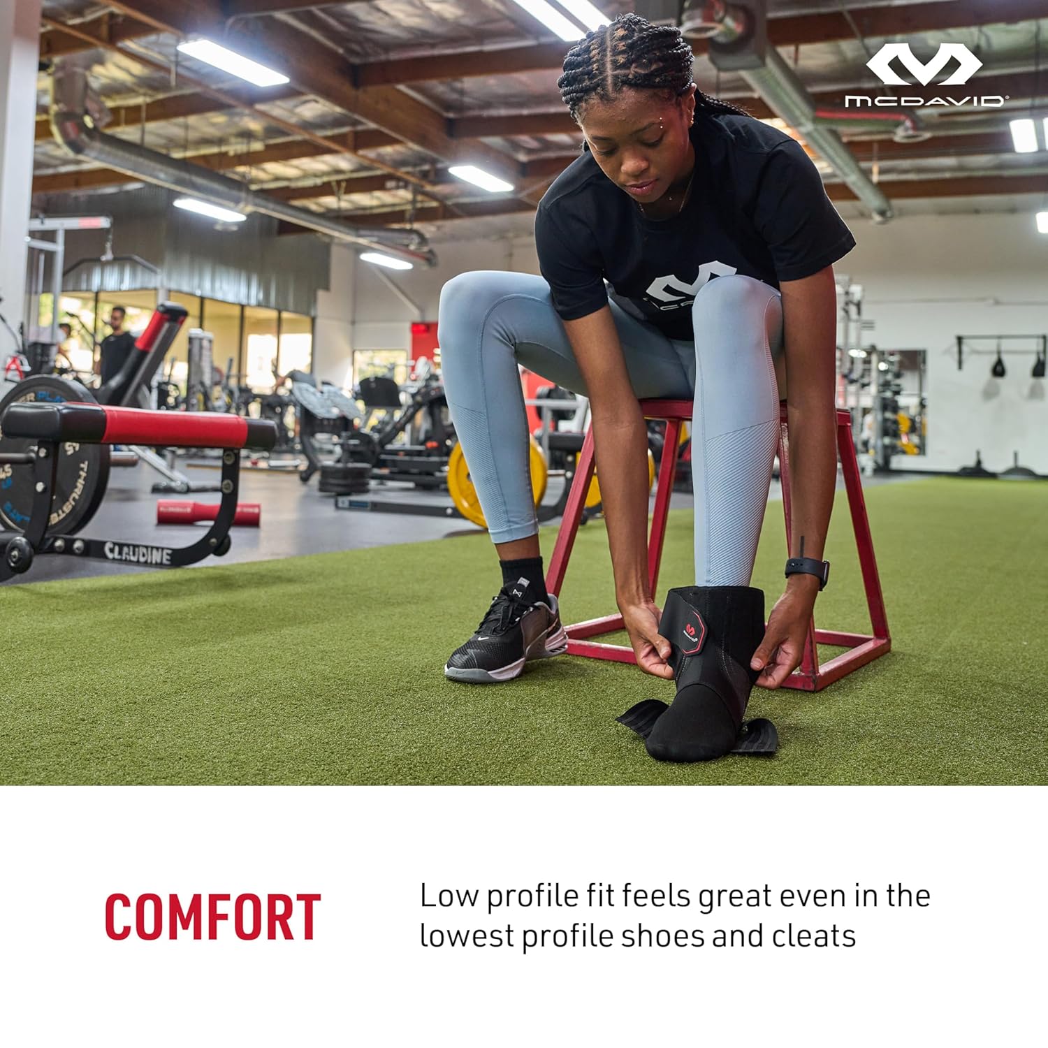 McDavid Low Profile Lace-Free Ankle Brace, Phantom Rear-Entry Support for Basketball

