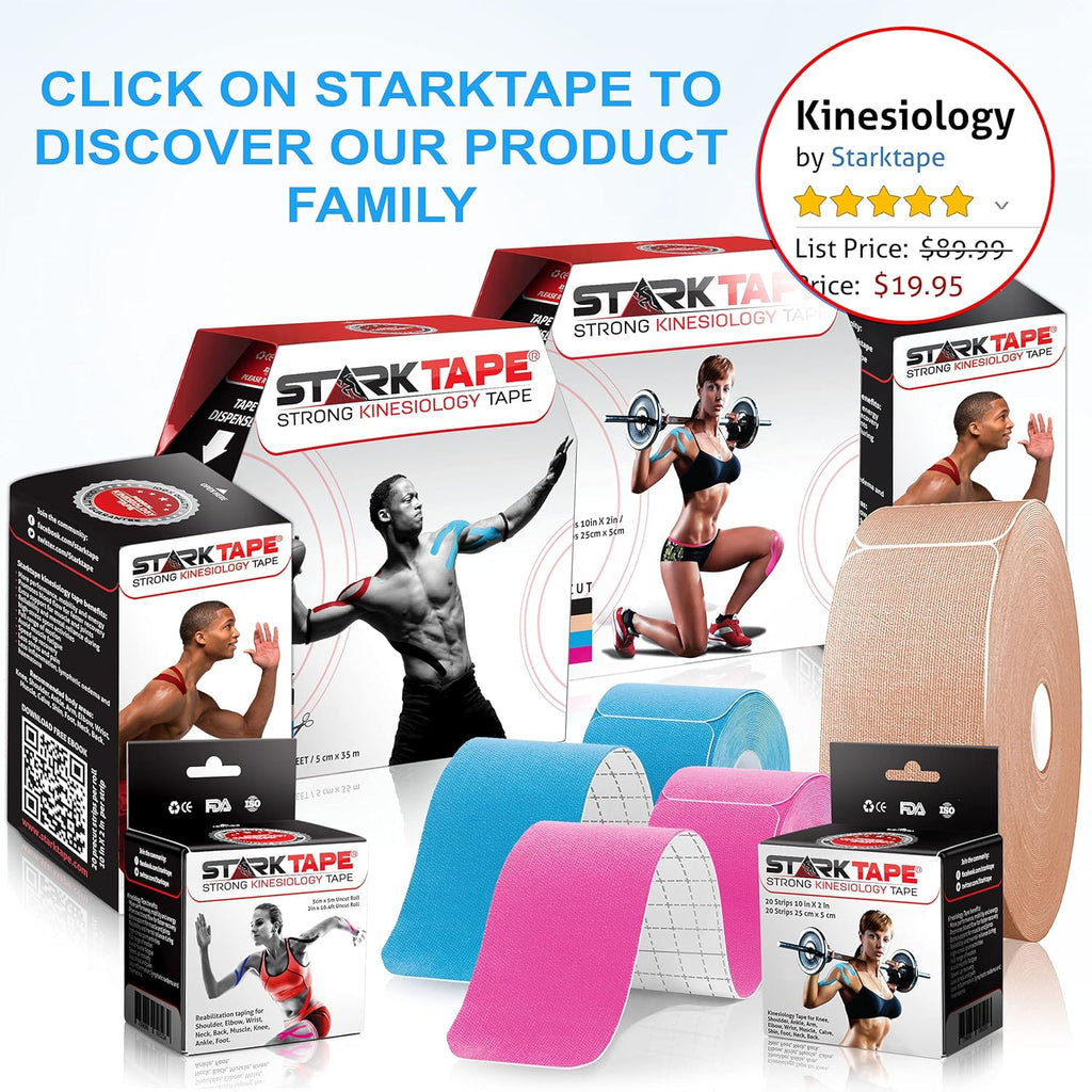 StarkTape Kinesiology Tape for Athletic Muscle Support, Latex-Free, Easy-Apply Strips

