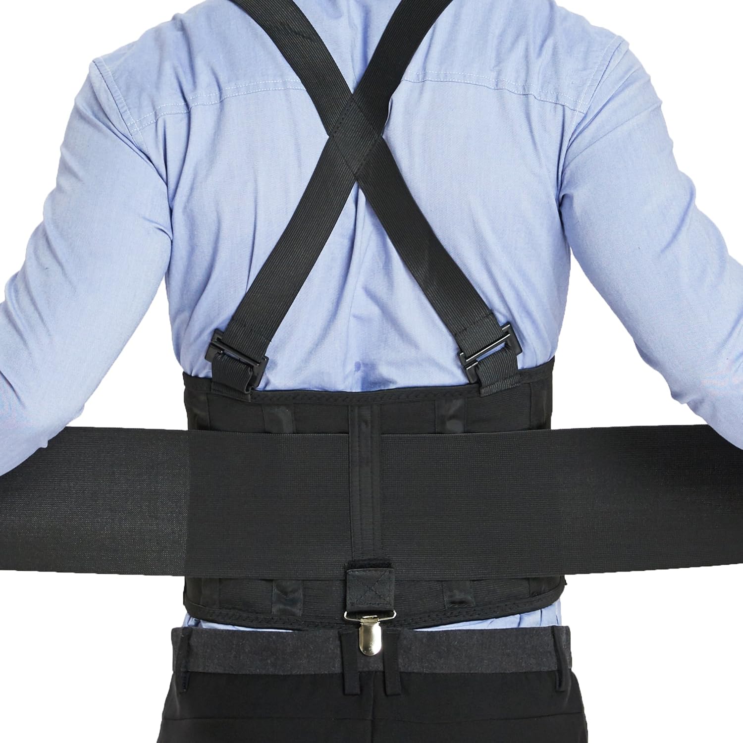 NeoTech Care Back Brace with Removable Pants Clips and Detachable Suspenders

