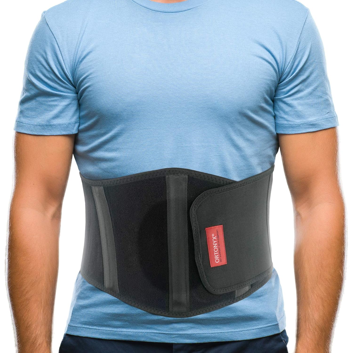 ORTONYX Ergonomic Hernia Belt with Removable Compression Pad for Umbilical Support

