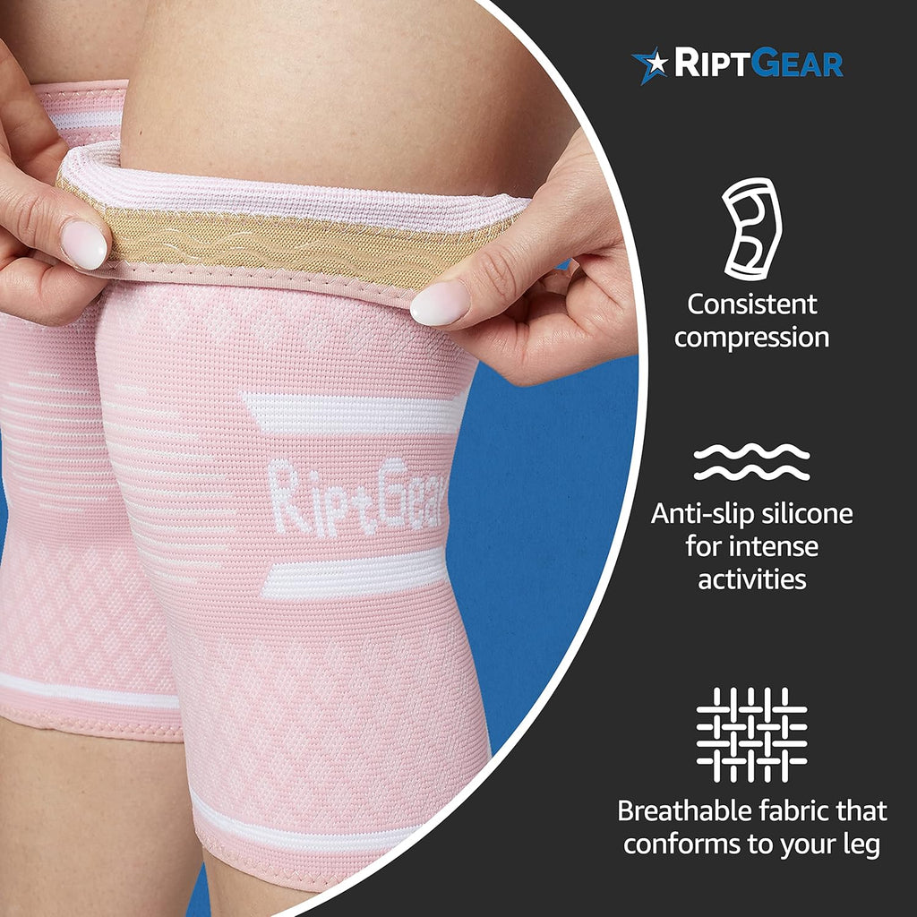 RiptGear Women’s Knee Compression Sleeve Knee Brace for Support and Comfort

