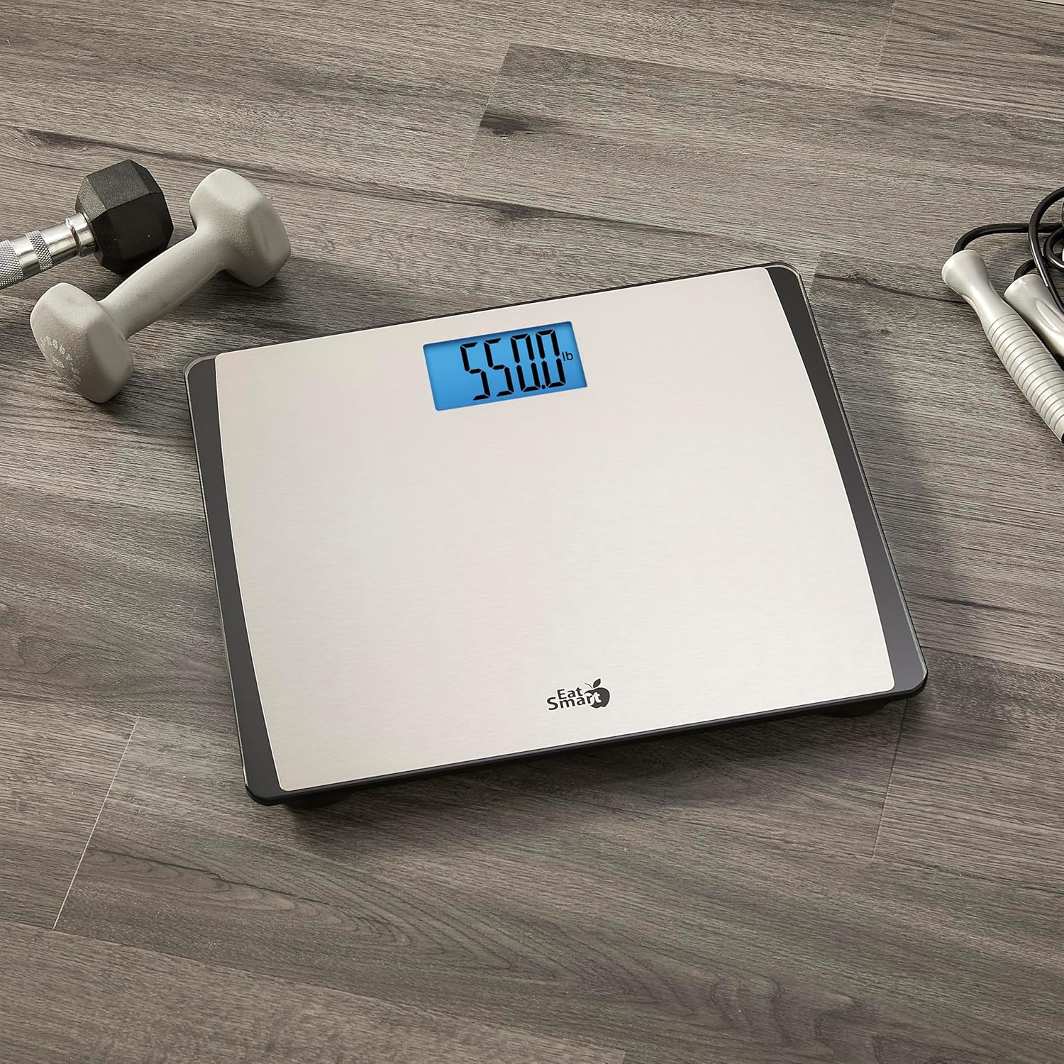 Eat Smart Precision Digital Bathroom Scale 550 lb Stainless Steel Extra-Wide Platform

