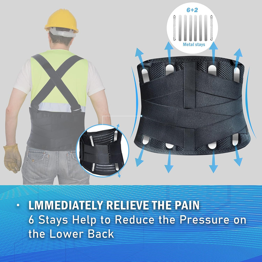 DARLIS Work Back Brace Posture Corrector with Removable Suspender Straps

