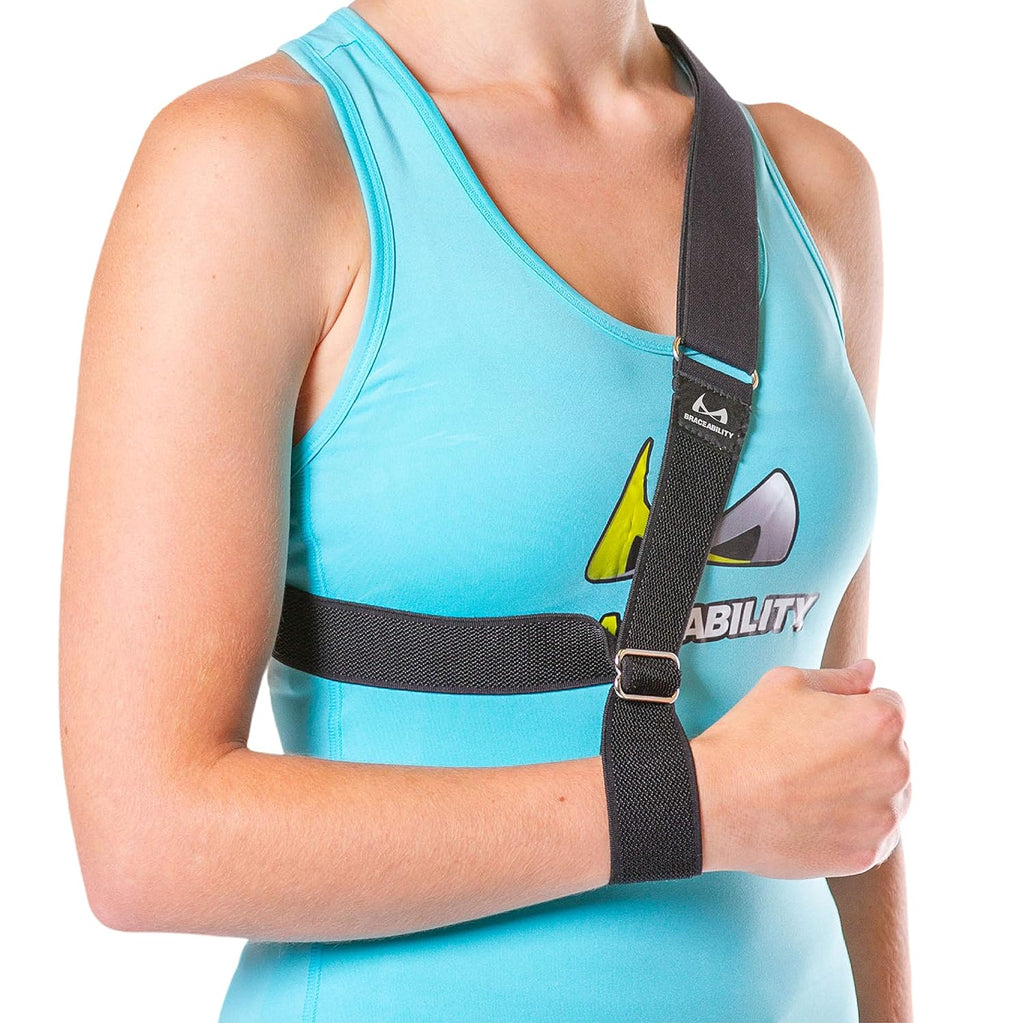 BraceAbility Waterproof Shoulder Sling with Arm Support for Clavicle and Rotator Injuries


