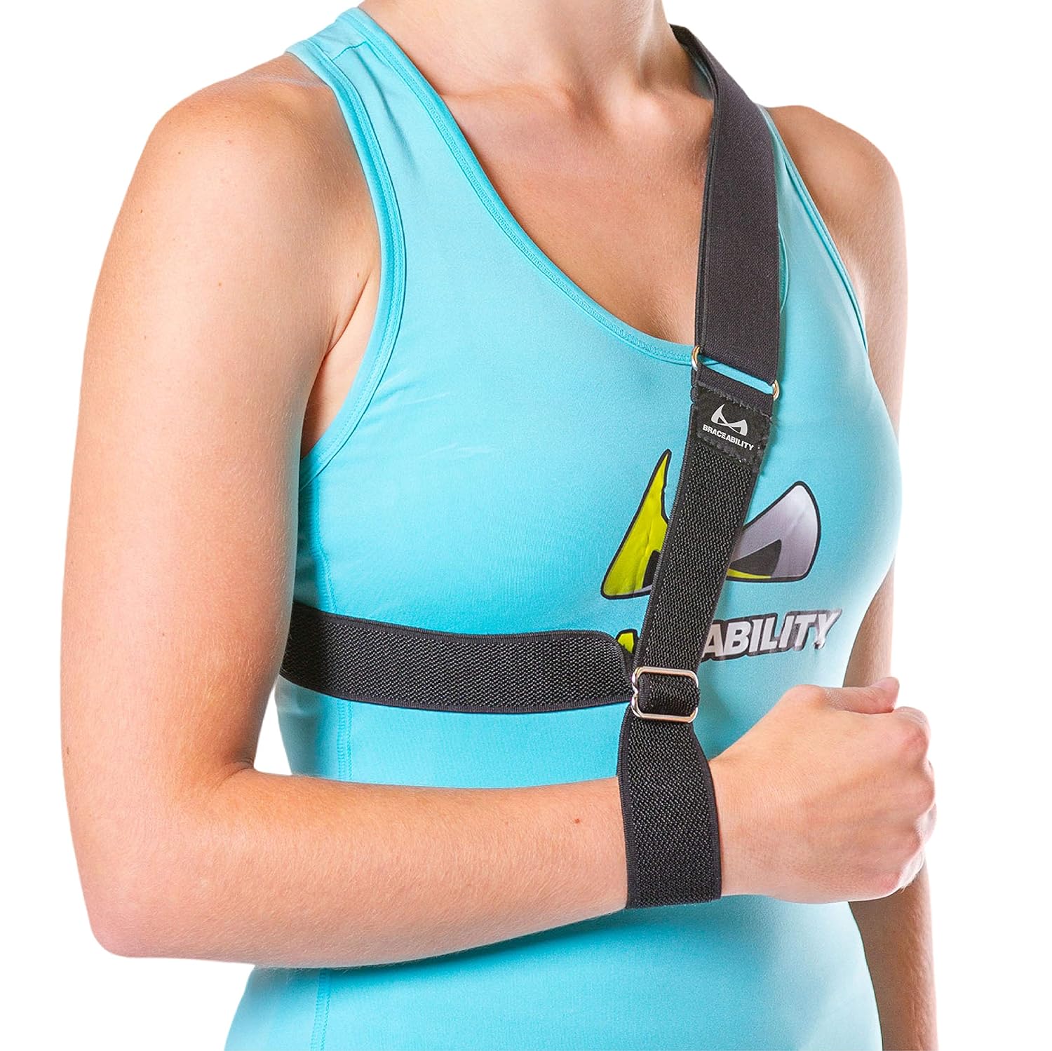 BraceAbility Waterproof Shoulder Sling with Arm Support for Clavicle and Rotator Injuries

