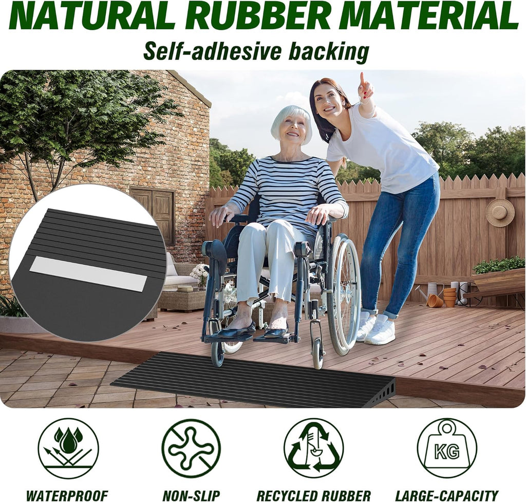 NUVIUM Rubber Threshold Ramp for Doorways, 35.5 in Wide, 2000 lb Capacity

