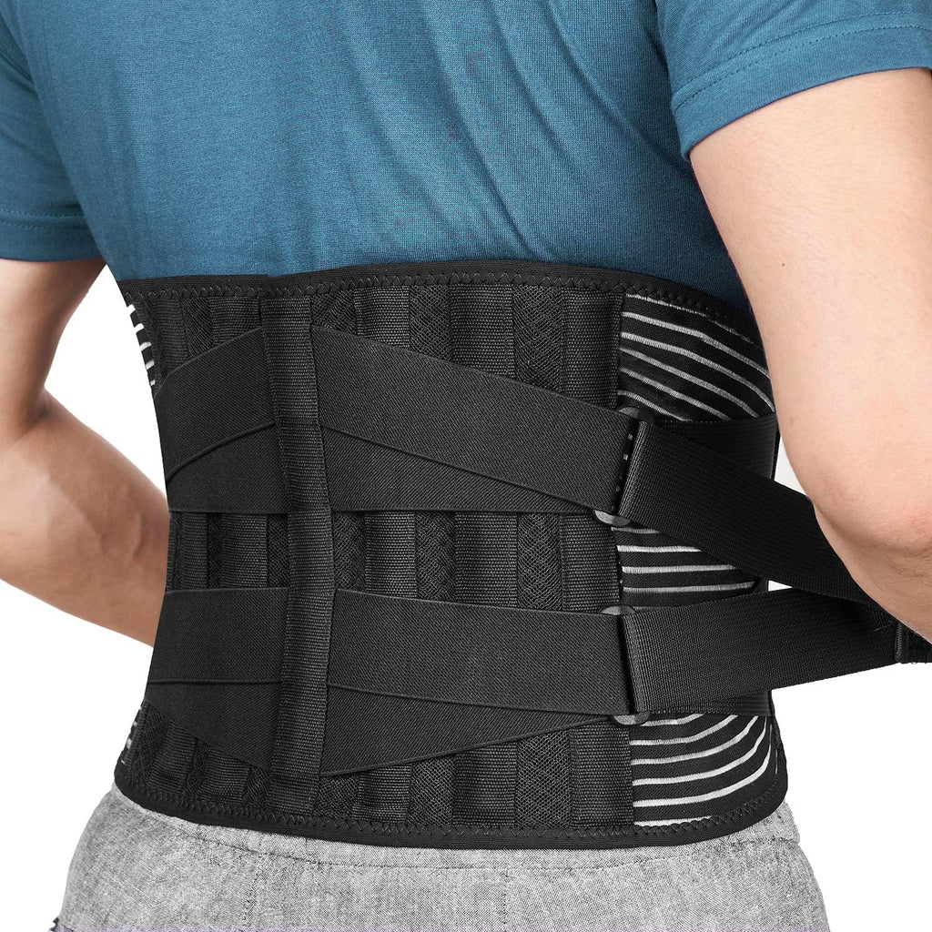 Freetoo Lower Back Support Belt with 6 Stays, Breathable Anti-Skid Brace

