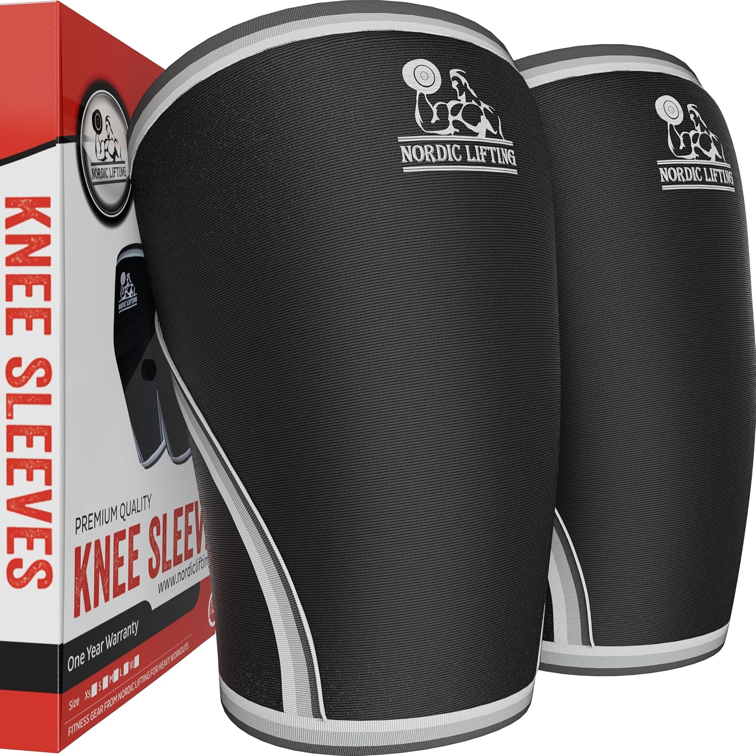Nordic Lifting 7mm Knee Sleeves for Weightlifting & Powerlifting, USPA Approved

