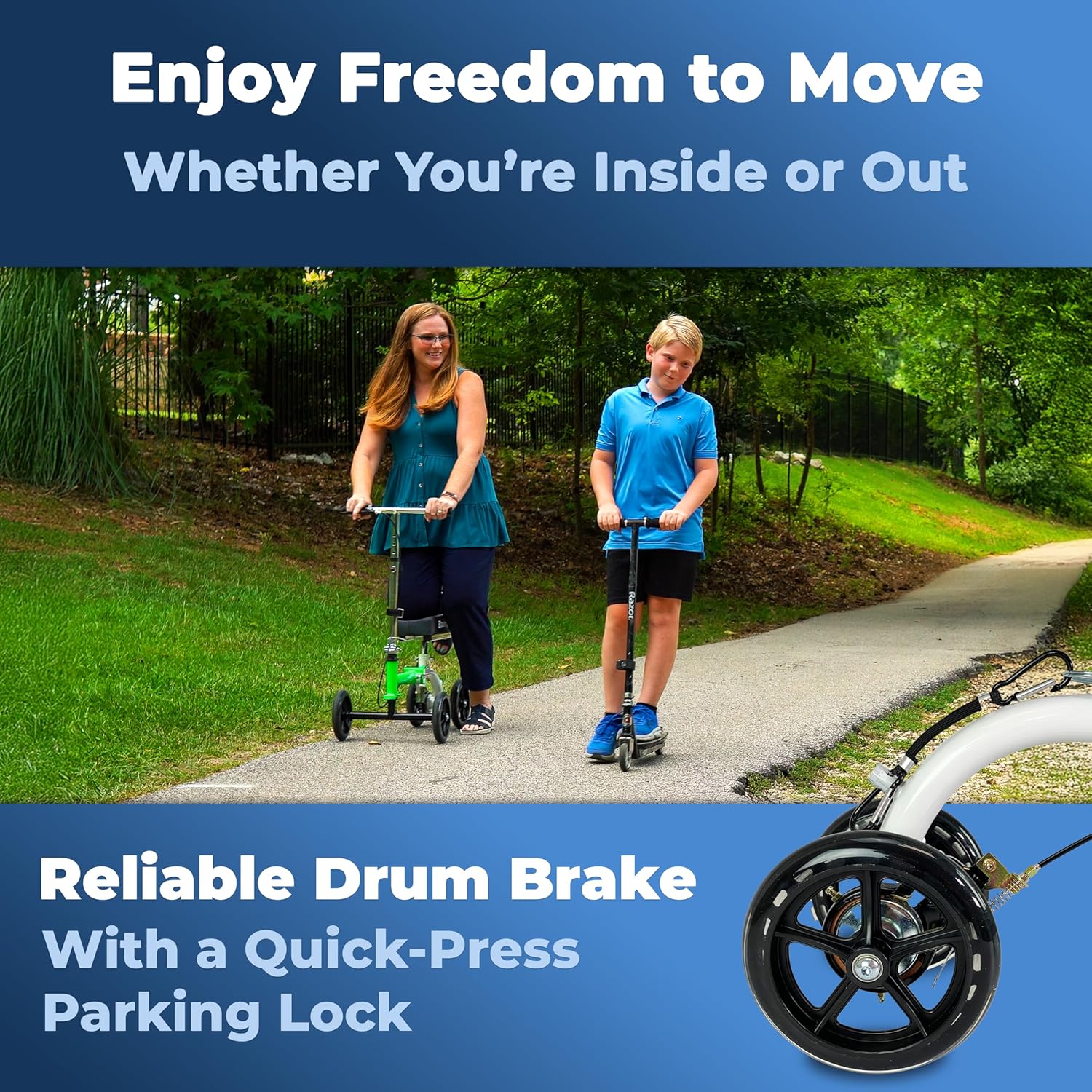 KneeRover GO Knee Scooter Knee Walker Crutch Alternative, Compact Portable

