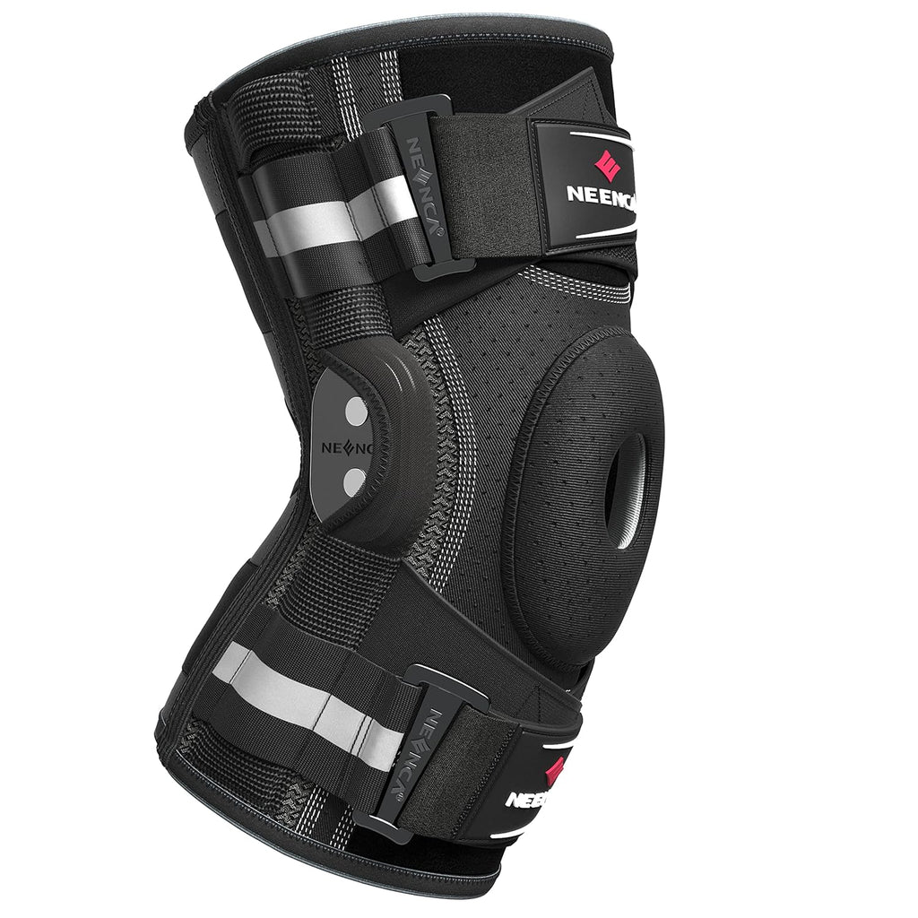 NEENCA Hinged Knee Brace with Patella Gel Pad and X-Strap Stability Support

