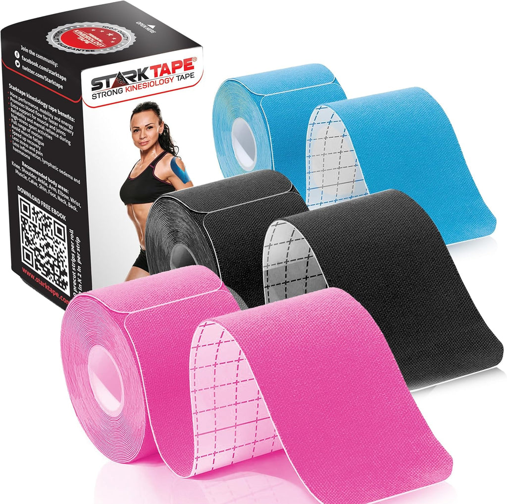 StarkTape Kinesiology Tape for Athletic Muscle Support, Latex-Free, Easy-Apply Strips

